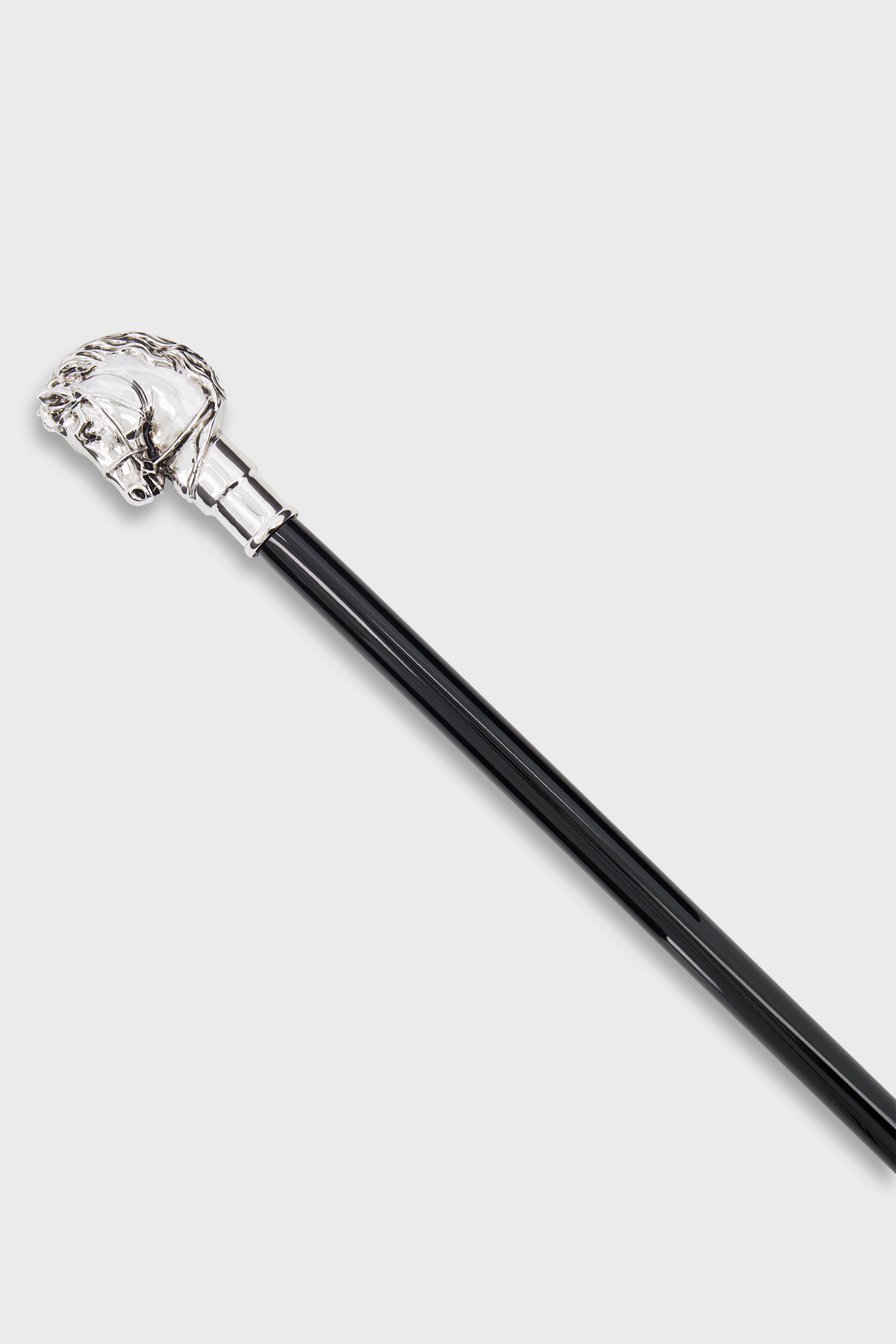 Pasotti Black/Silver Horse Cane