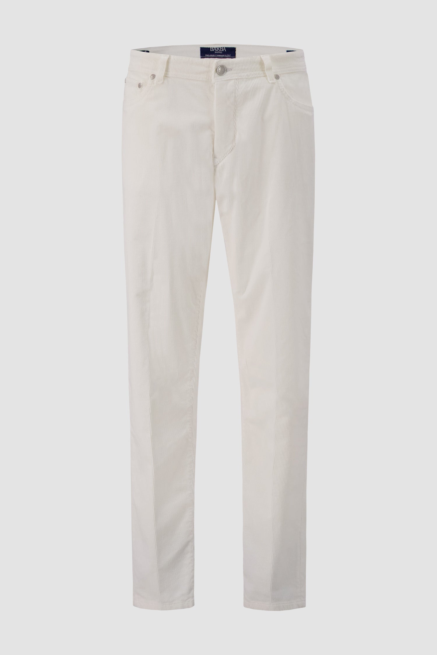 Barba Napoli White Courduroy Trousers