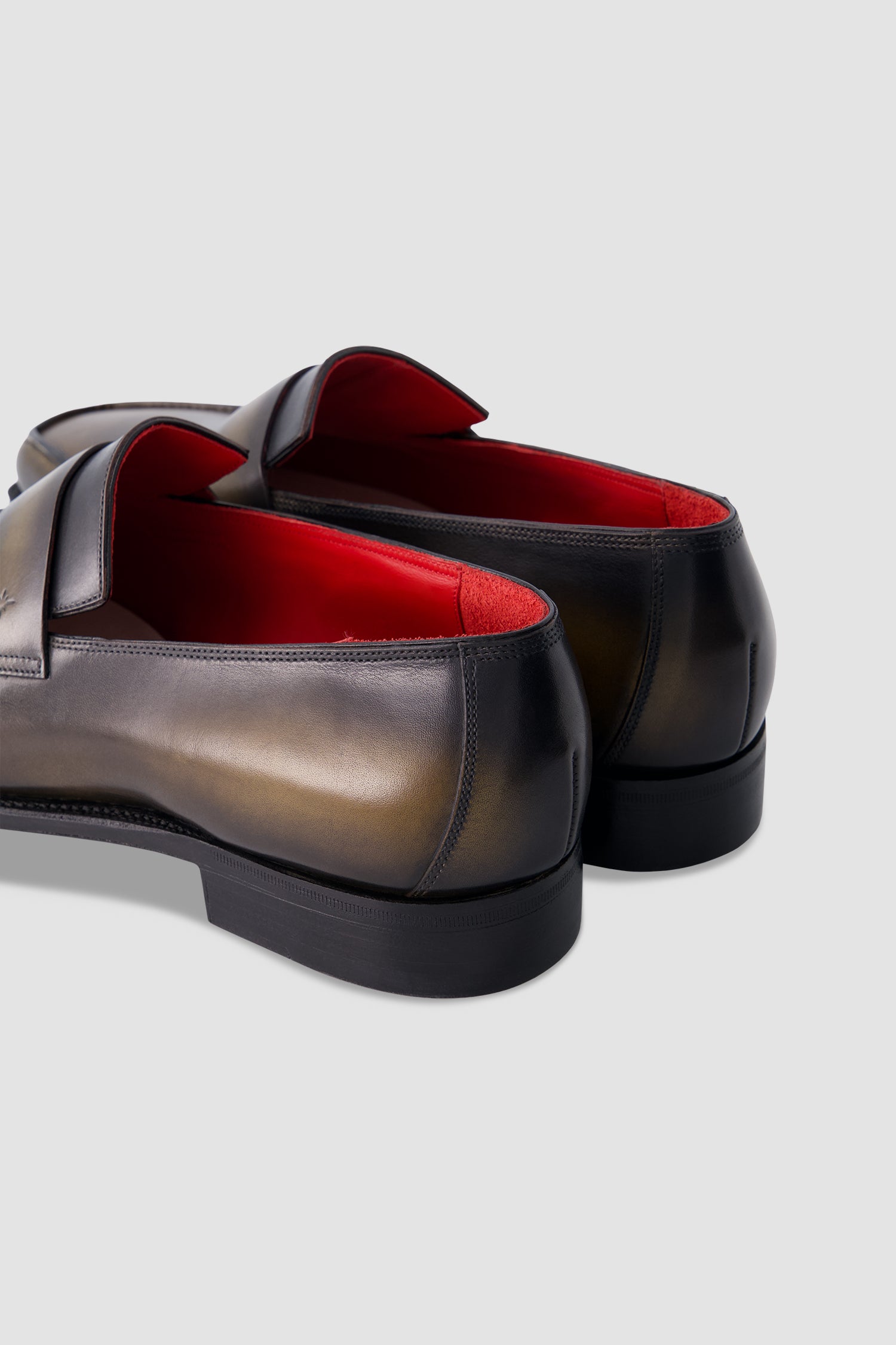 Corthay Brown Burnished Leather Penny Loafers