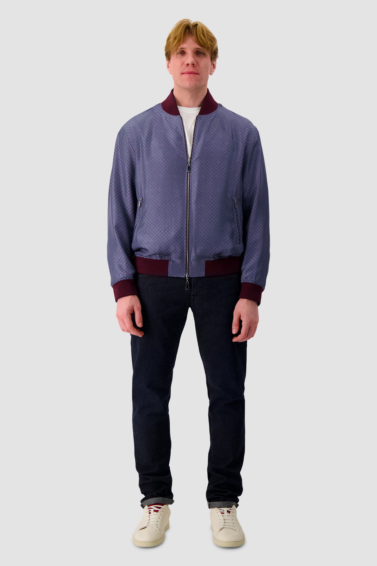 Zilli Burgundy/Blue Reversible Bomber