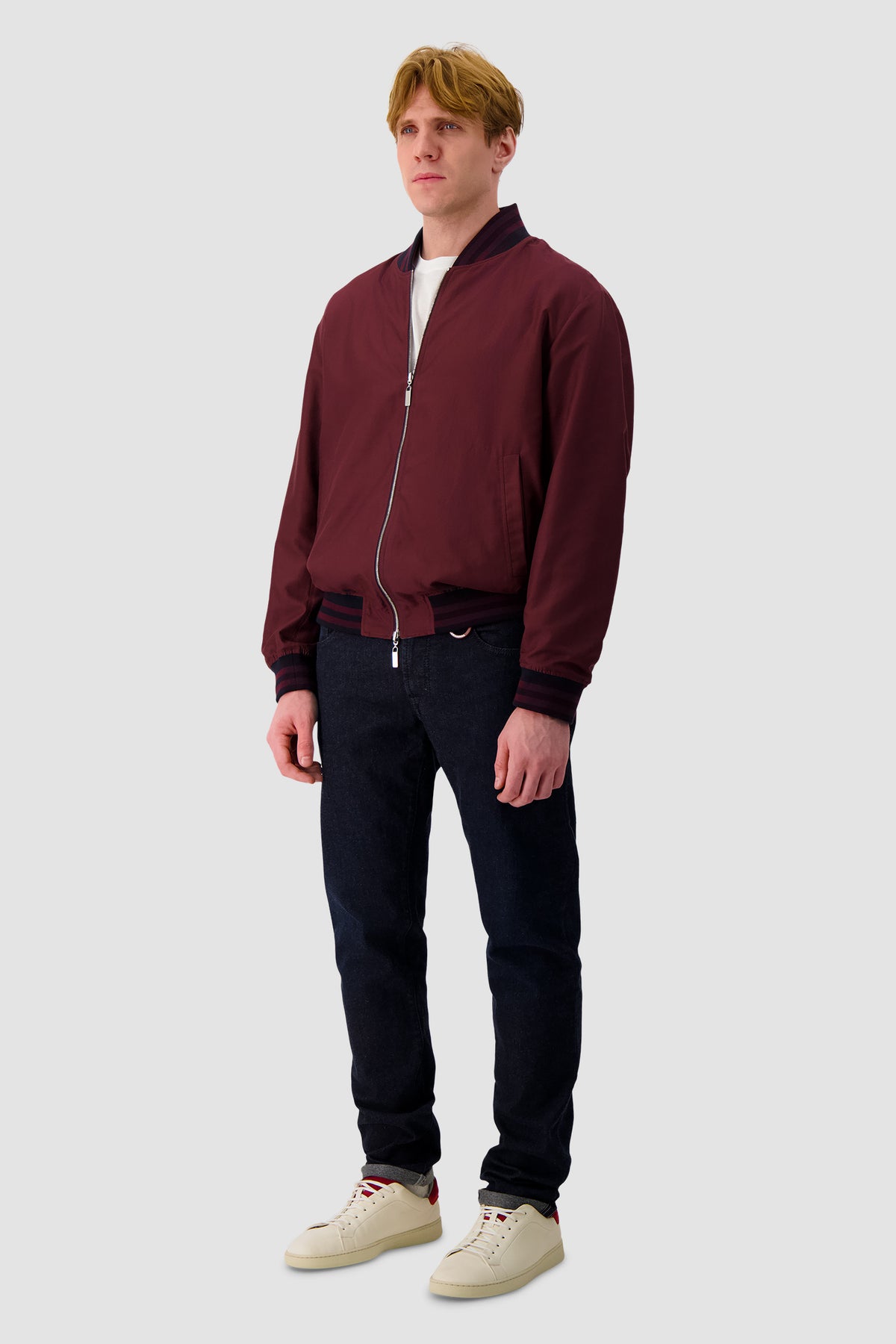 Zilli Burgundy/Blue Reversible Bomber