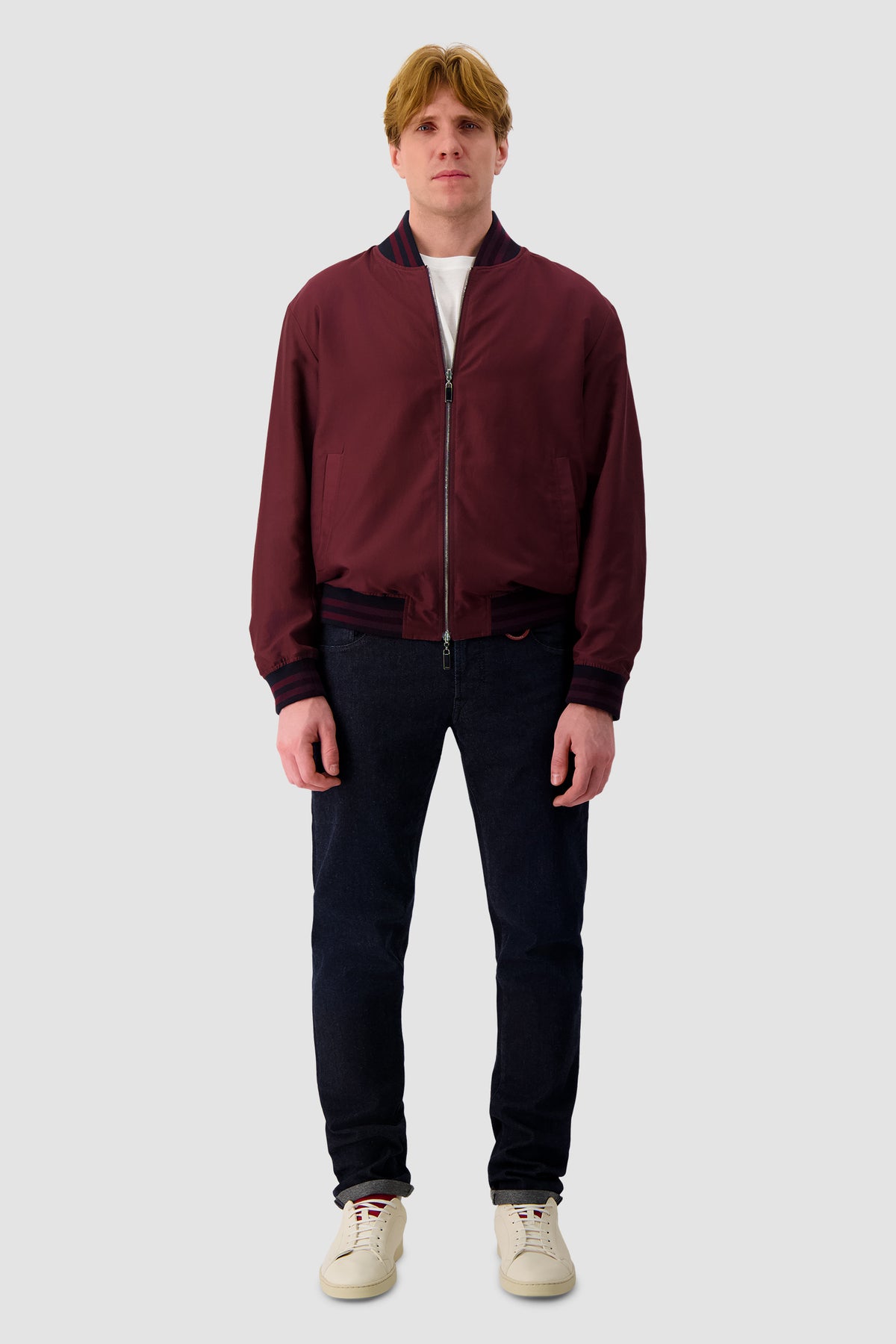 Zilli Burgundy/Blue Reversible Bomber