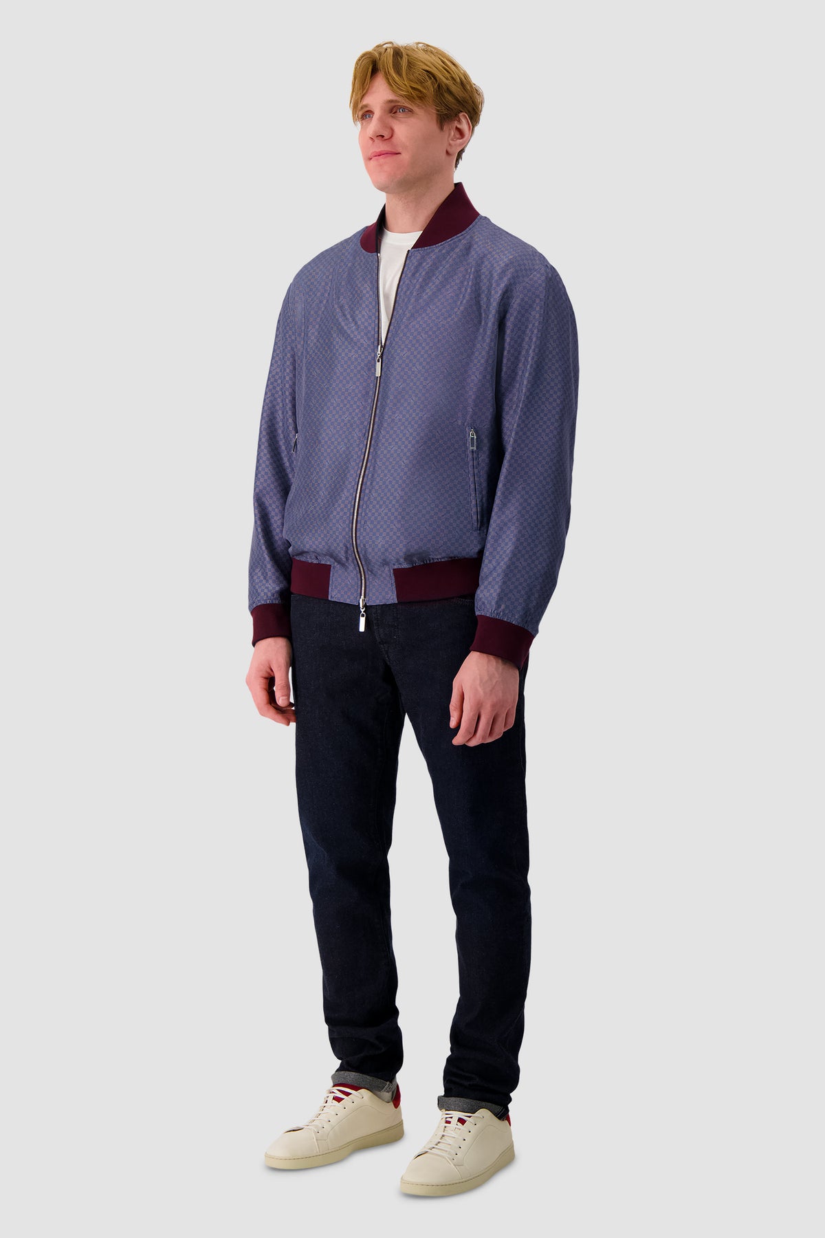 Zilli Burgundy/Blue Reversible Bomber