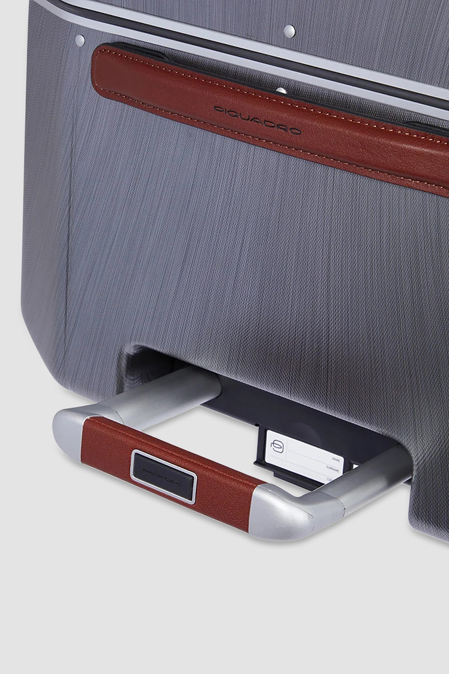 Valise Piquadro Silver rigide, forme malle, à 4 roulettes