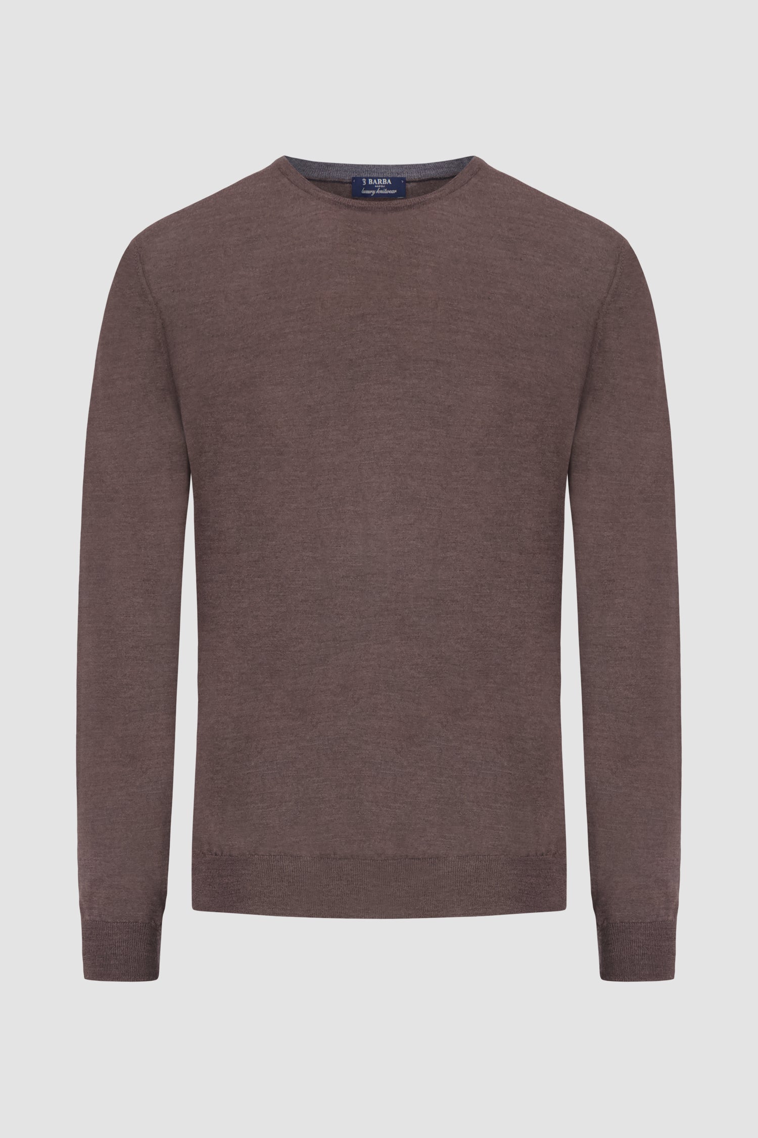 Barba Napoli Brown Round Neck Paricollo Sweater