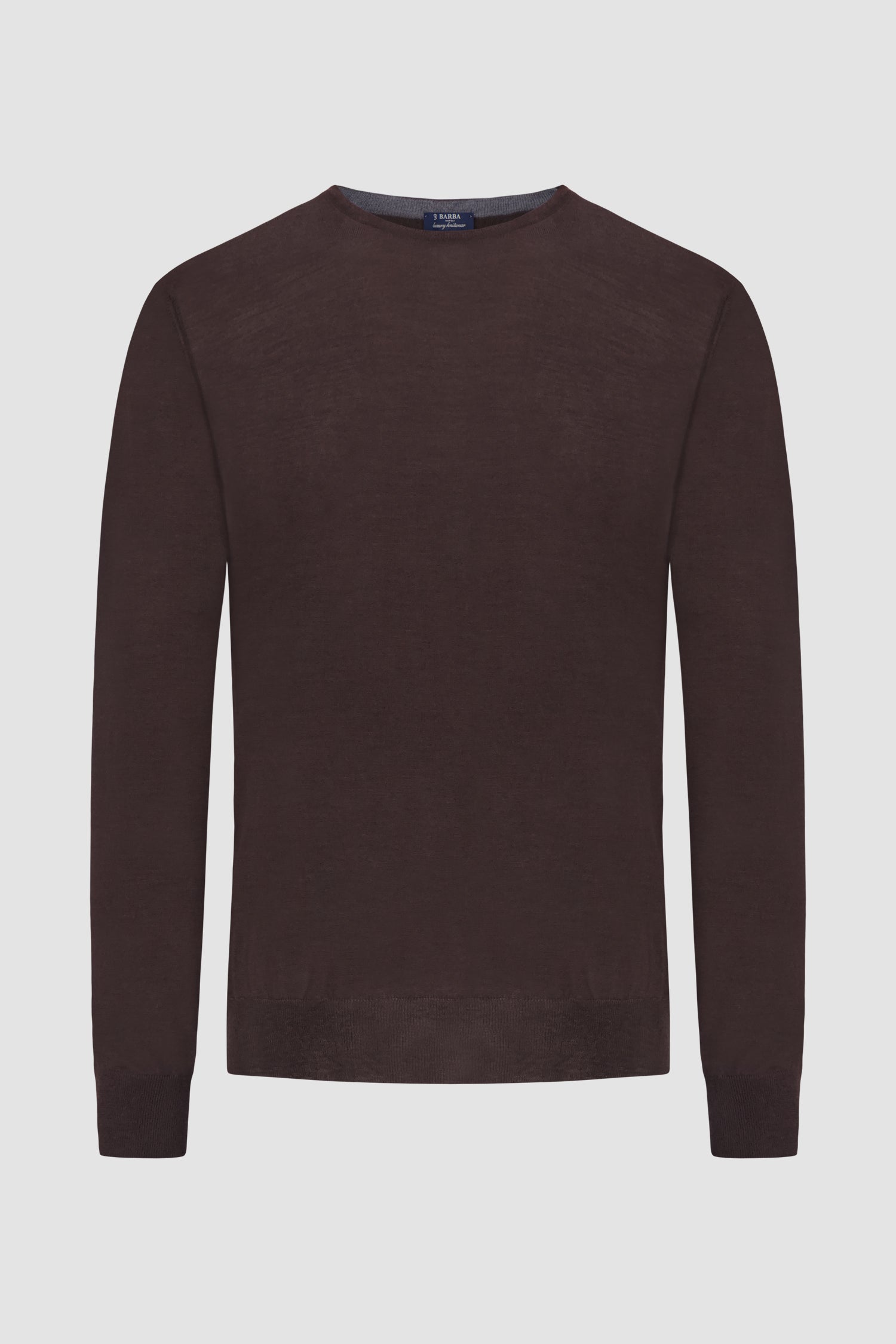 Barba Napoli Dark Brown Round Neck Paricollo Sweater