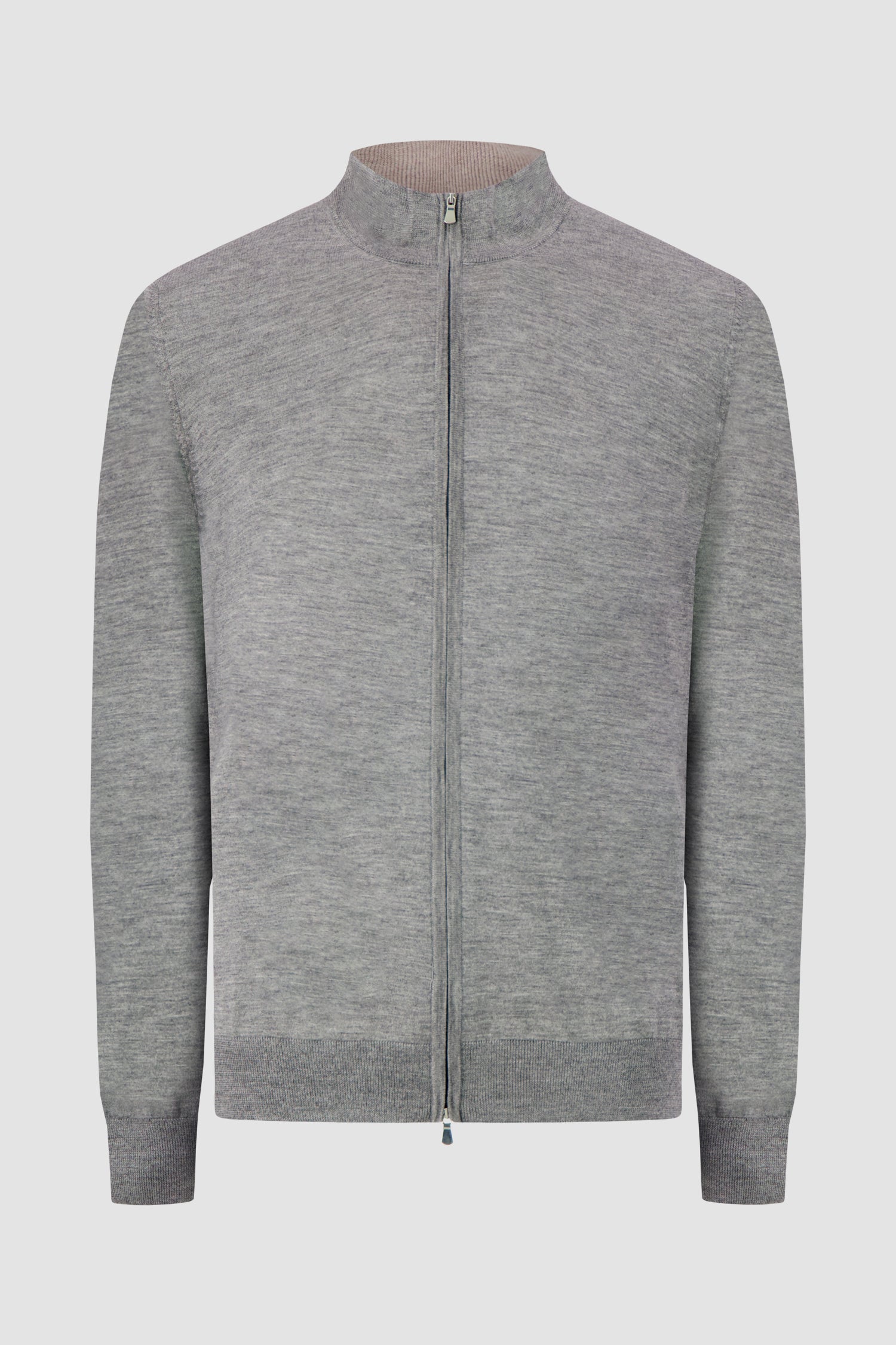 Barba Napoli Grey Zipped Guibbino Sweater