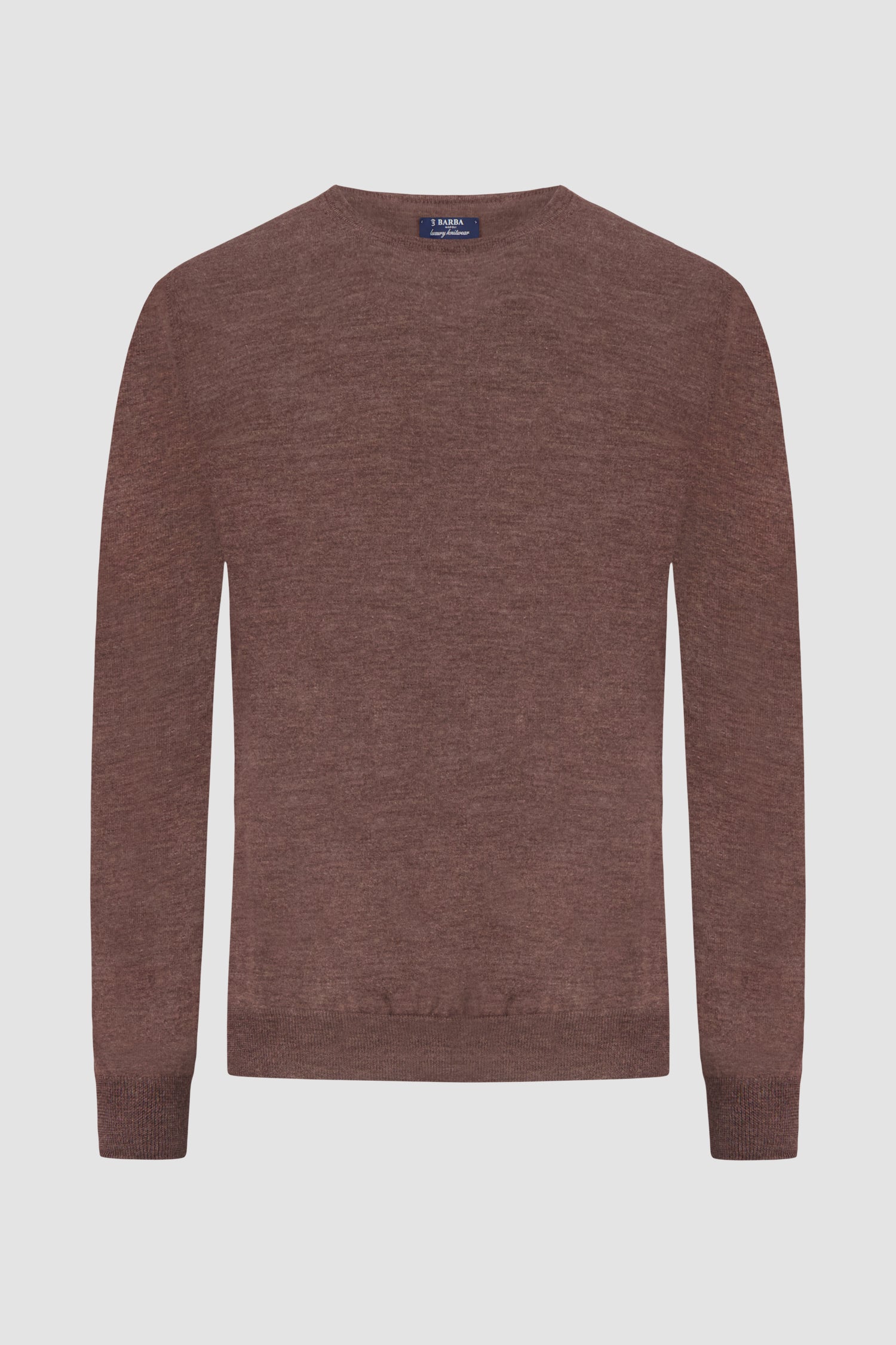 Barba Napoli Brown Round Neck Paricollo Sweater