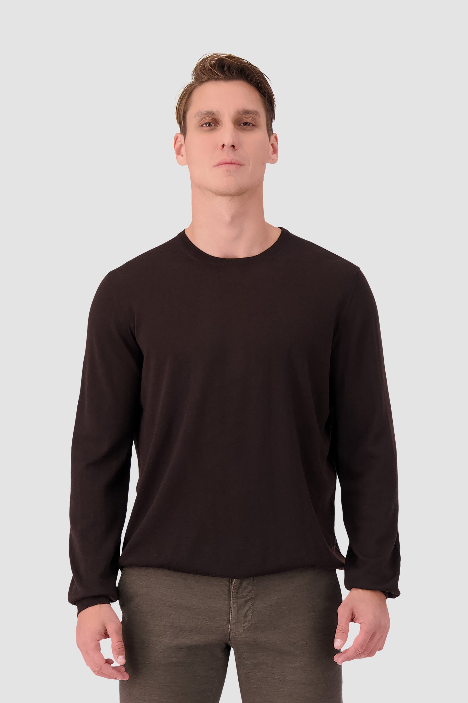 Barba Napoli Dark Brown Round Neck Paricollo Sweater