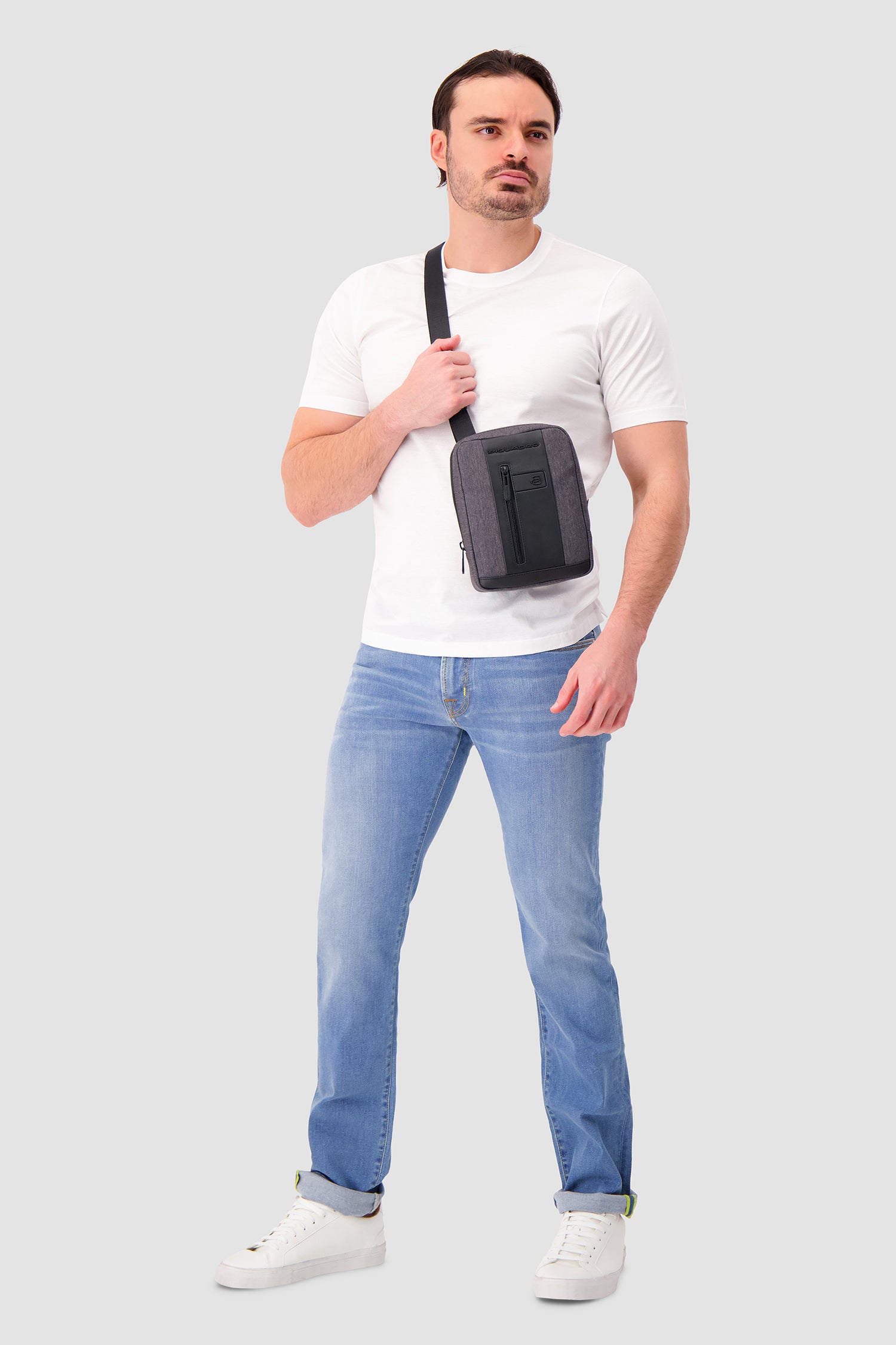 Piquadro Grey/Black Crossbody Bag