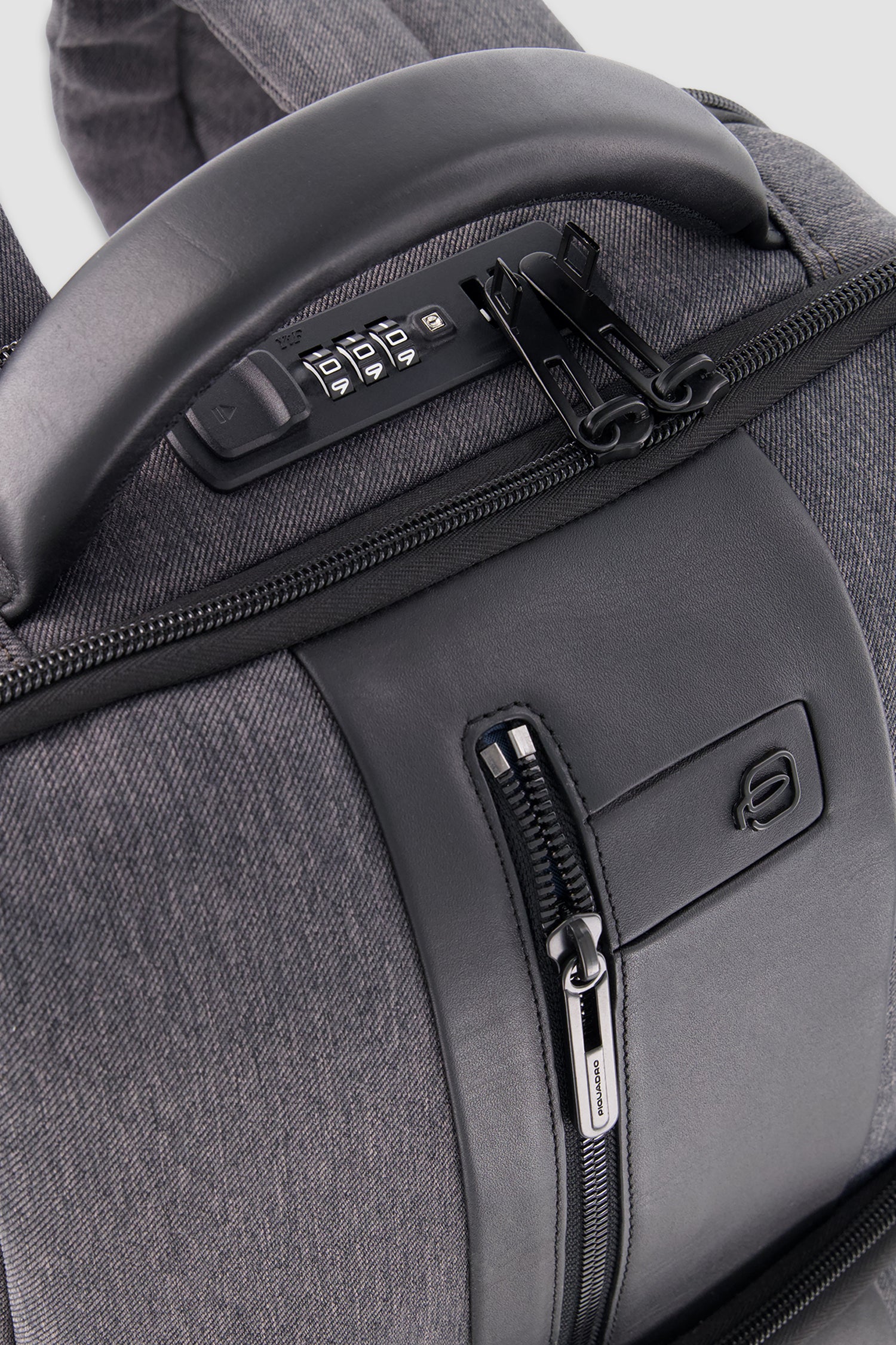 Piquadro Charcoal/Black Fast-Check Laptop Backpack 15.6"