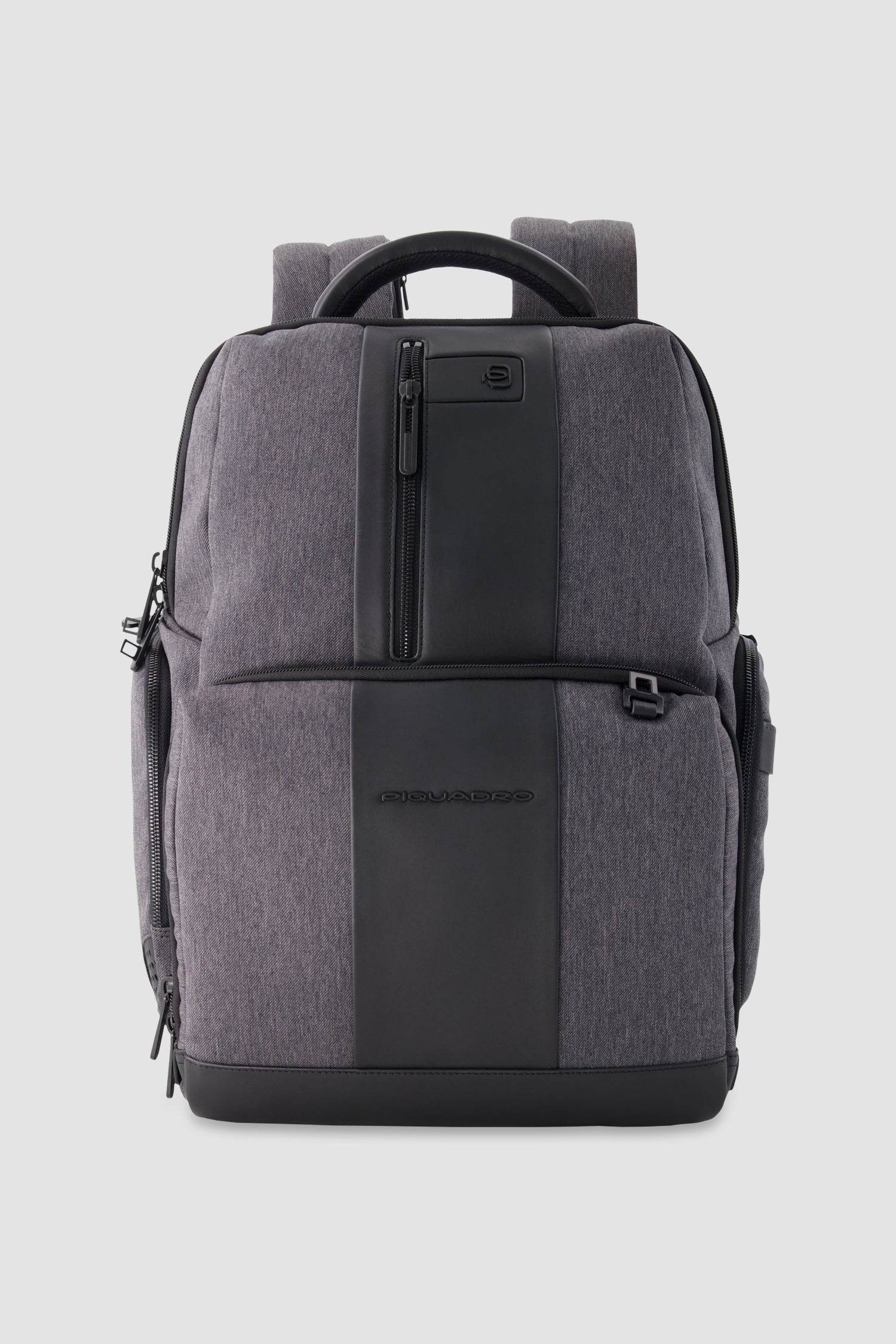 Piquadro Charcoal/Black Fast-Check Laptop Backpack 15.6"