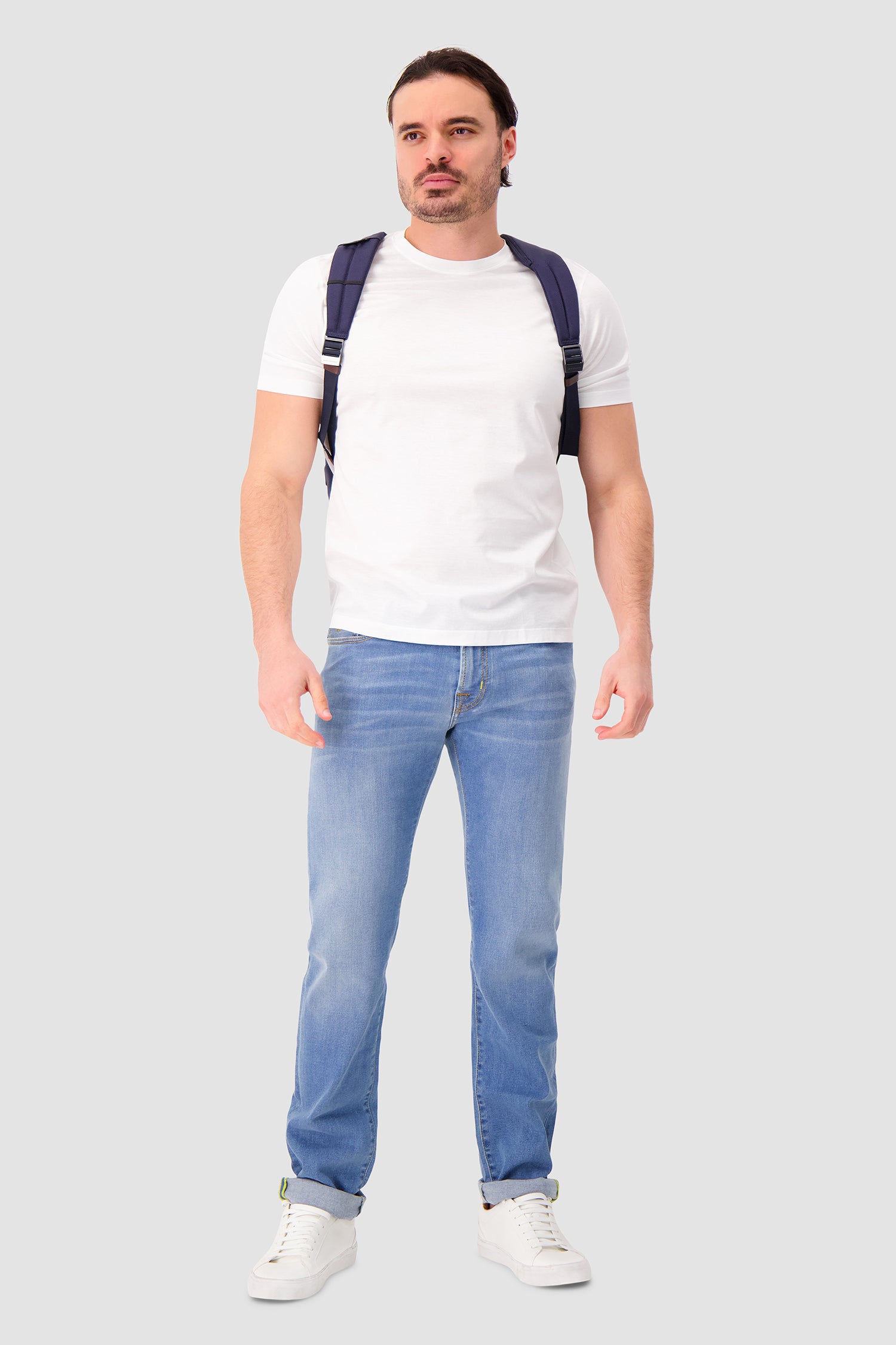 Piquadro Blue Fast-Check Laptop Backpack 15.6"