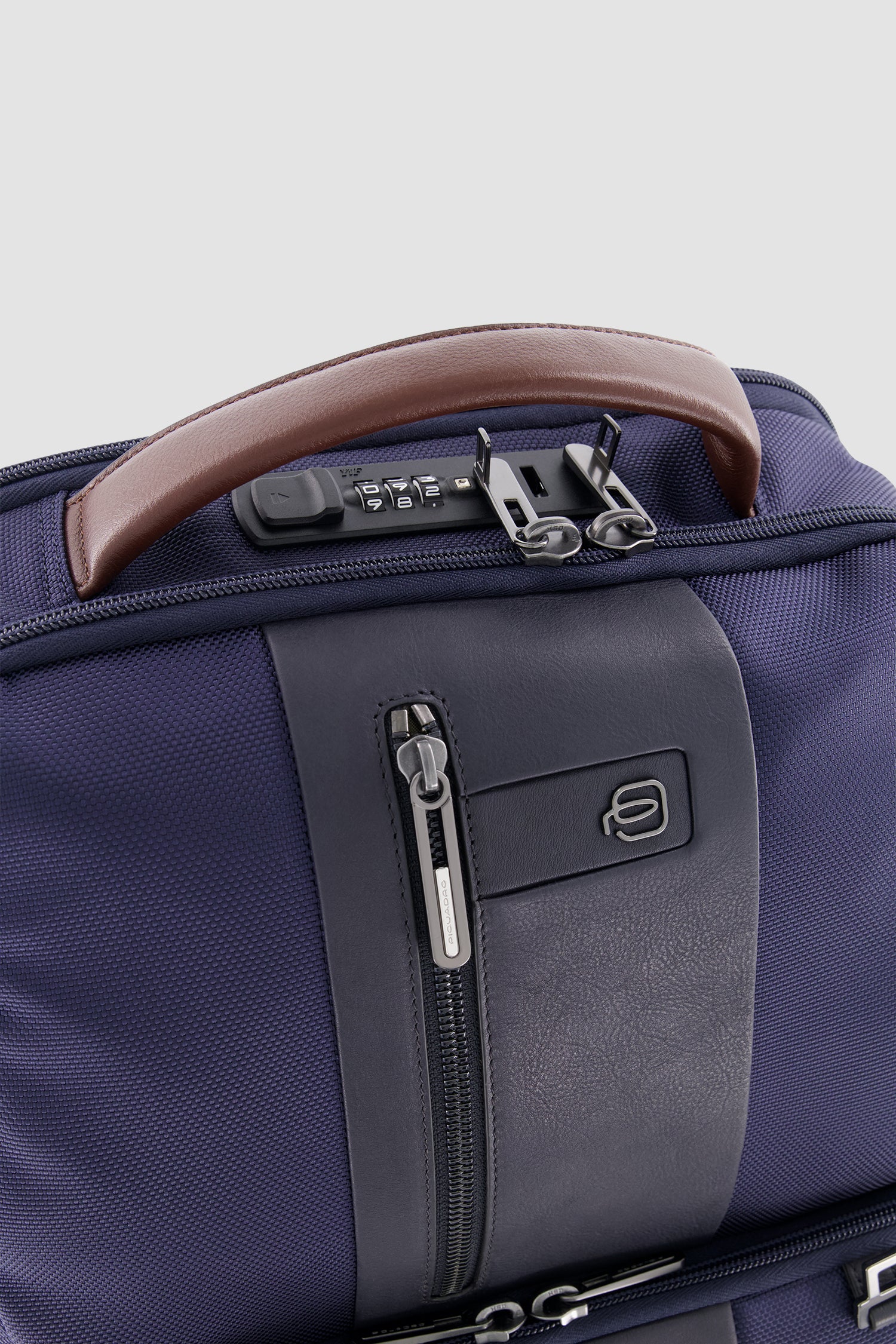 Piquadro Blue Fast-Check Laptop Backpack 15.6"