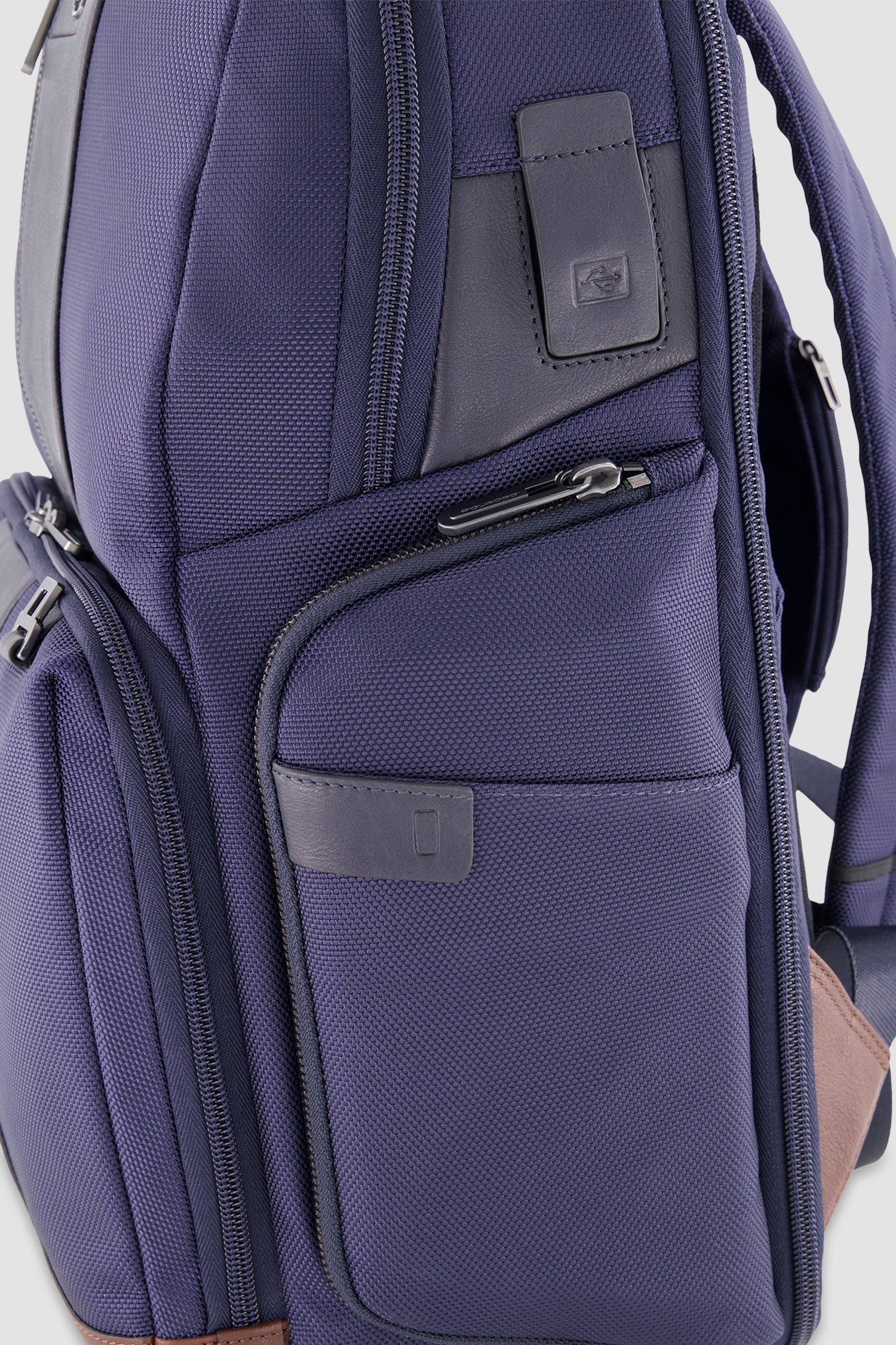Piquadro Blue Fast-Check Laptop Backpack 15.6"