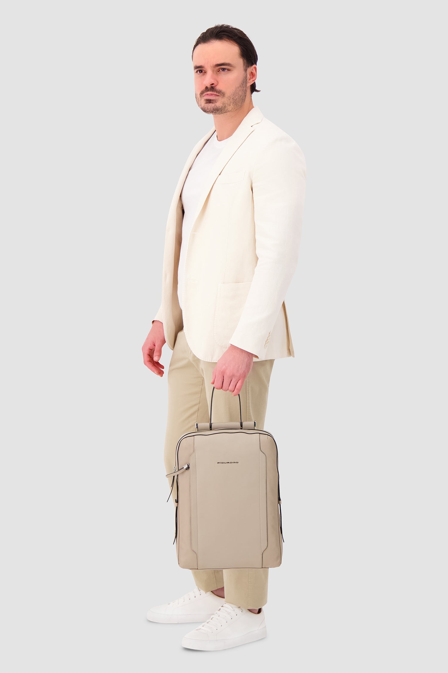 Piquadro Beige Laptop Backpack 14"