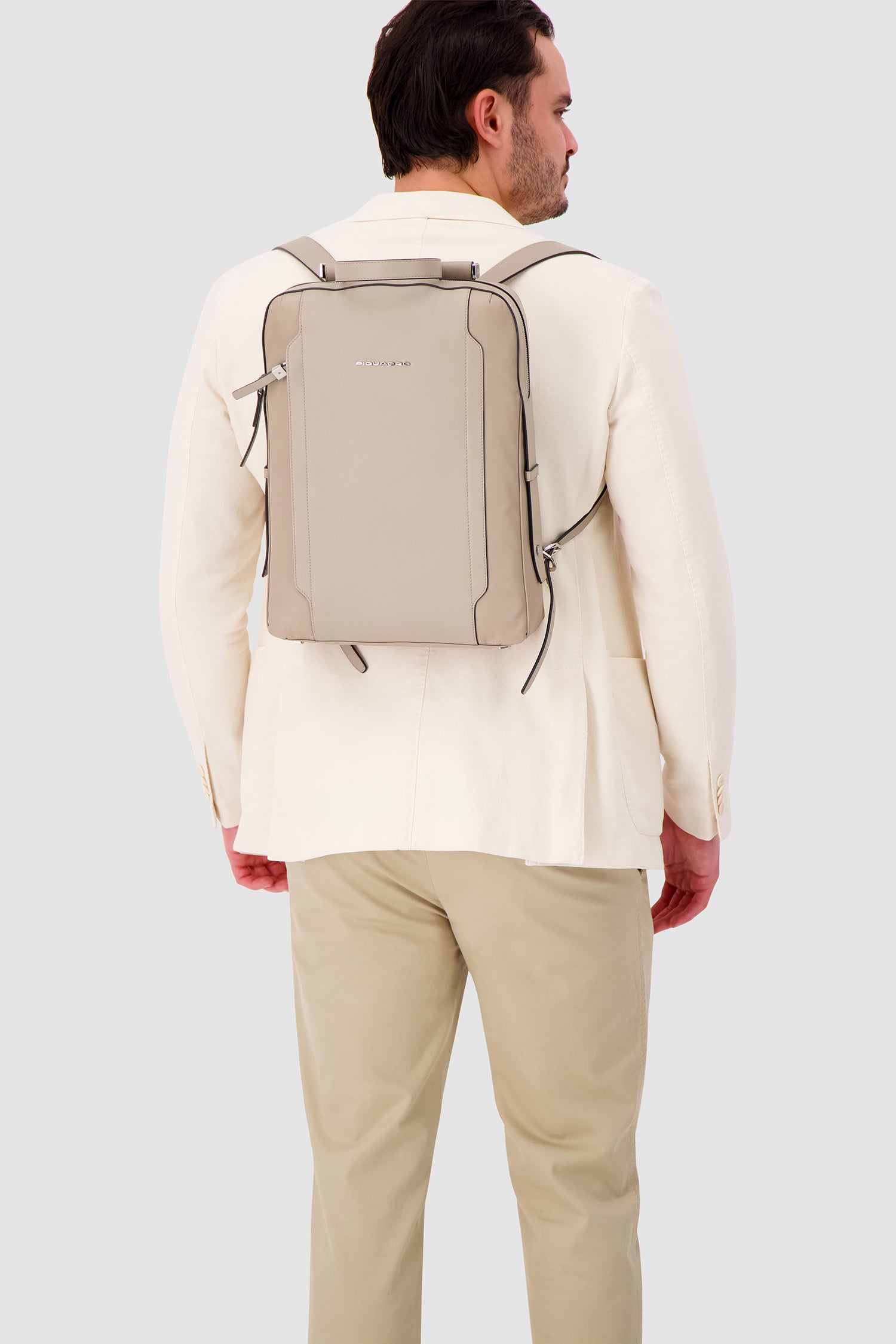 Piquadro Beige Laptop Backpack 14"