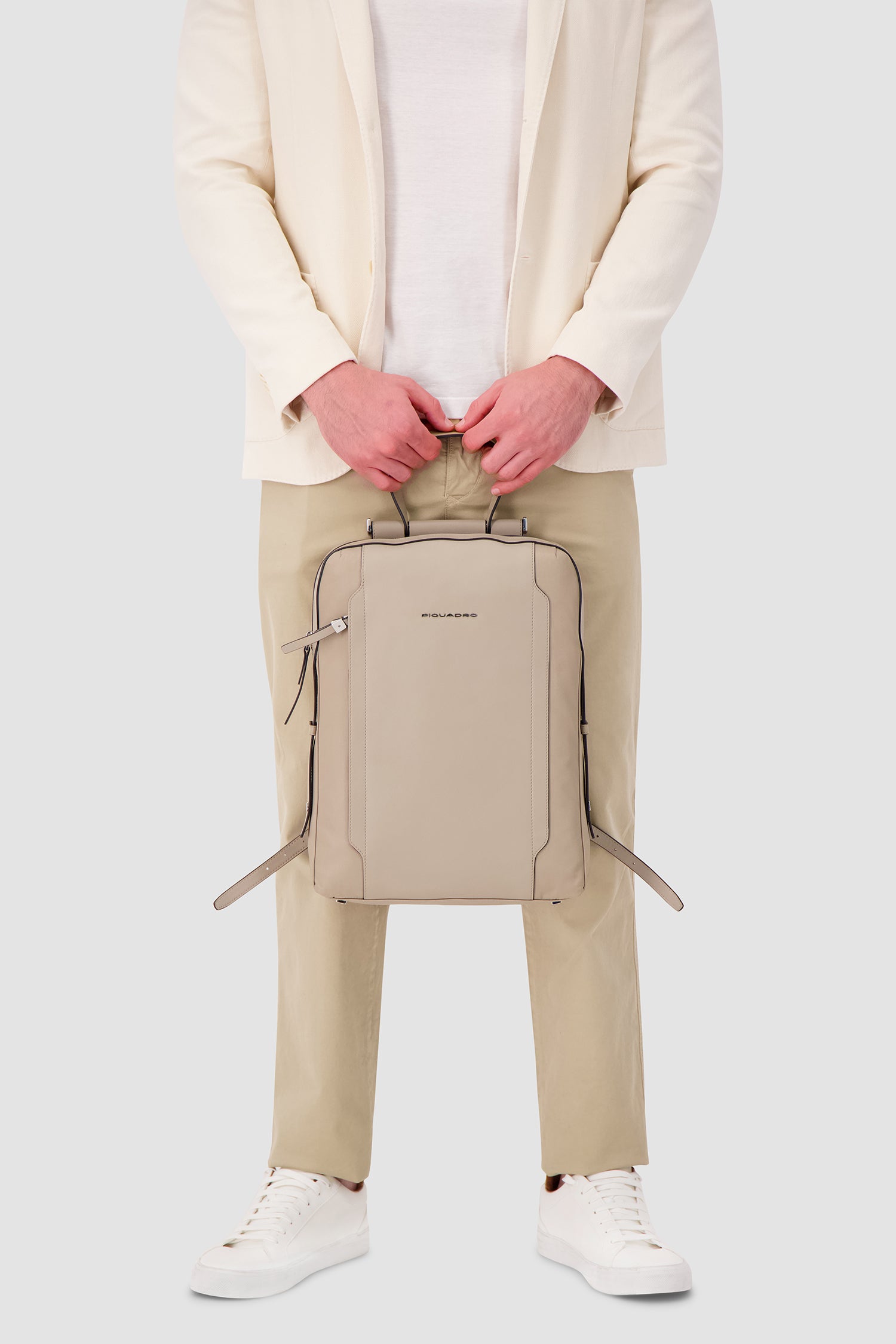 Piquadro Beige Laptop Backpack 14"