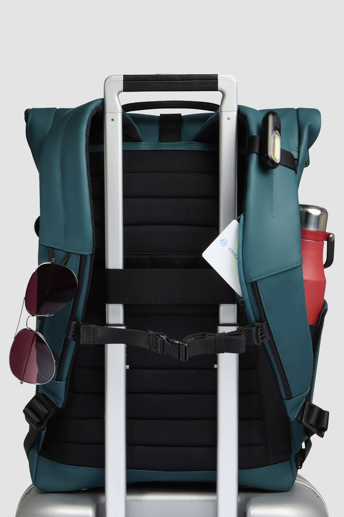 Piquadro Green Roll Top Backpack