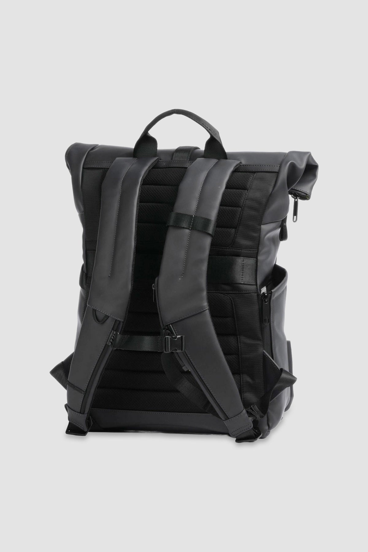 Piquadro Black Roll Top Backpack