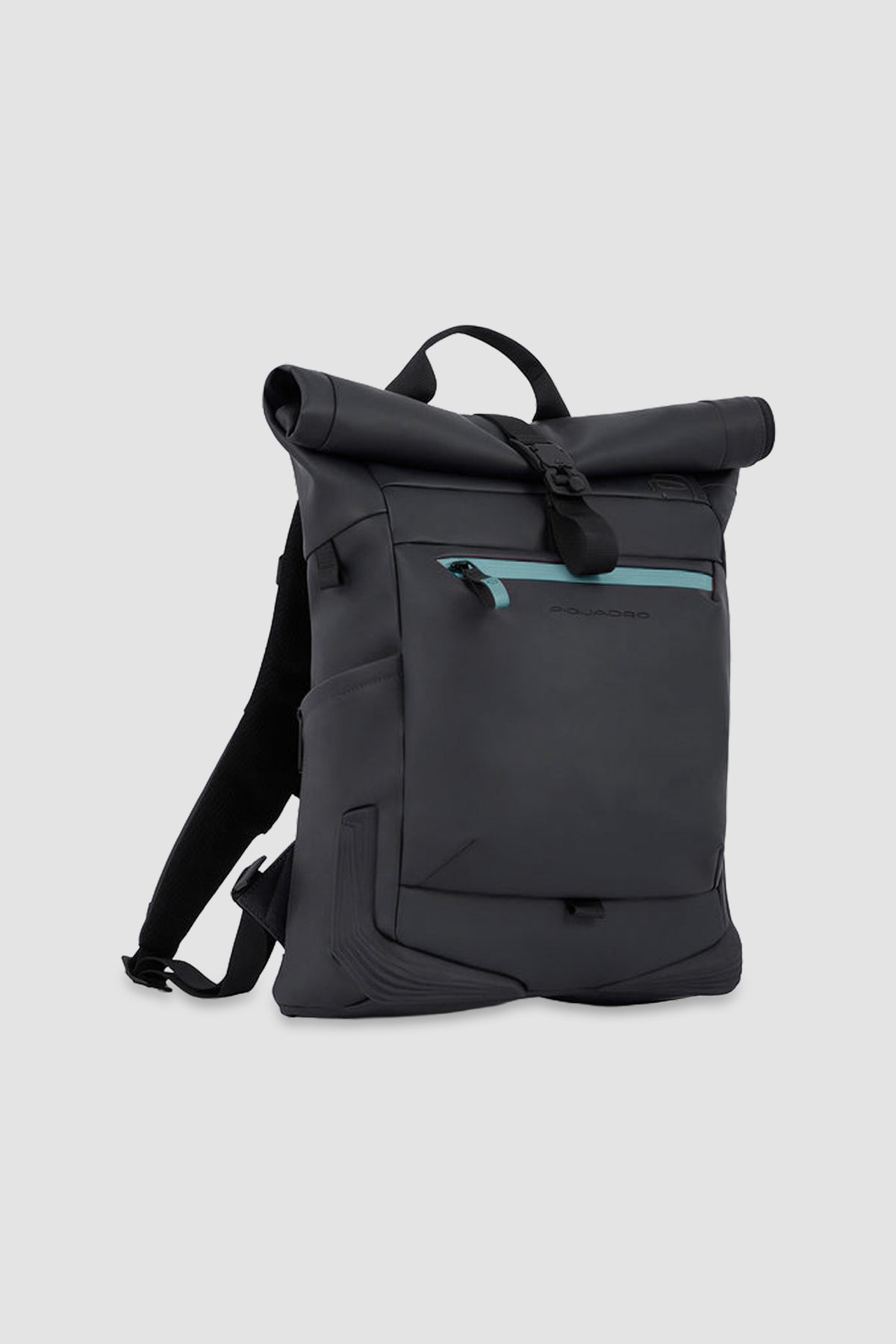 Piquadro Black Roll Top Backpack