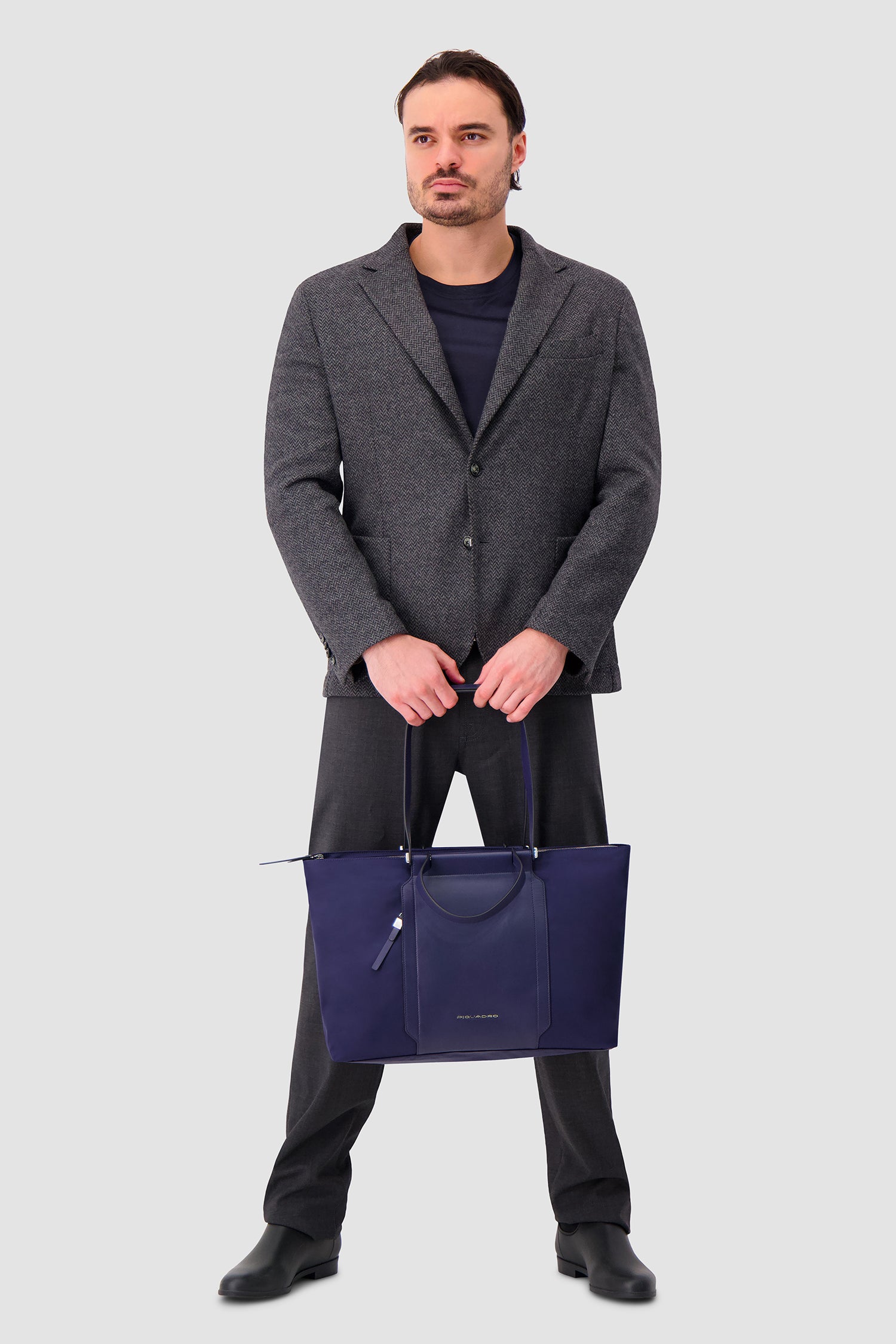 Piquadro Blue Laptop Tote Bag
