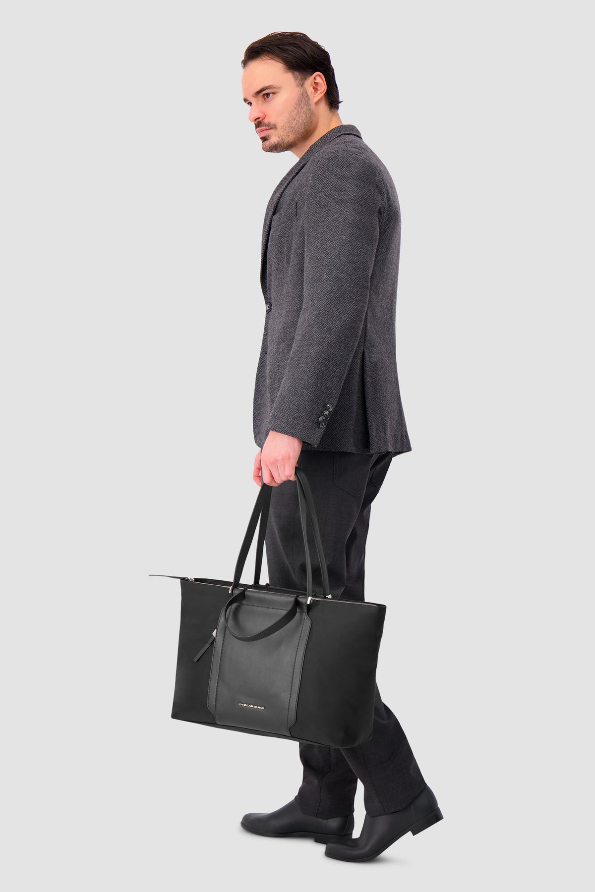 Piquadro Black Laptop Tote Bag