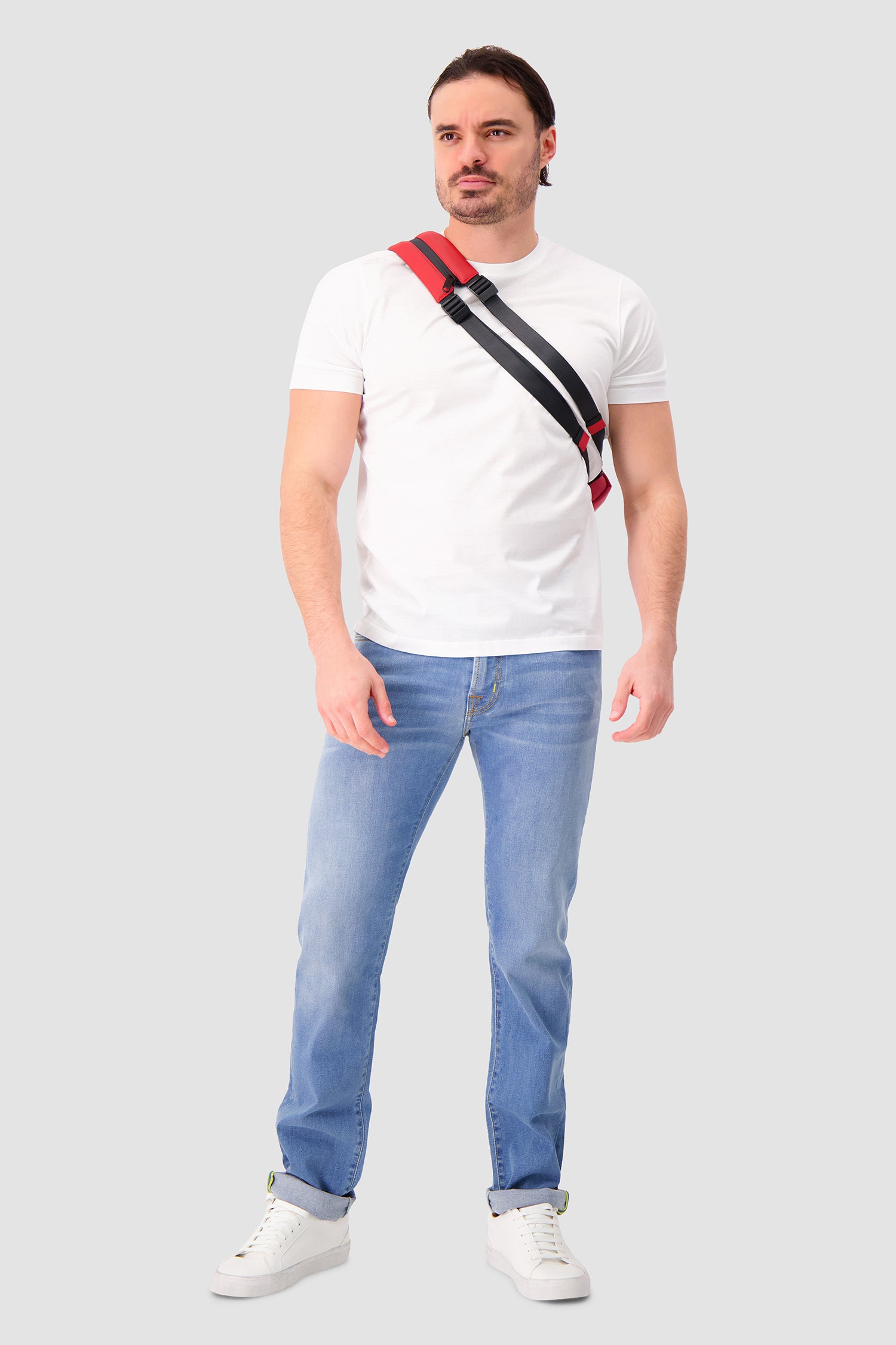 Piquadro x Ducati Red Water Resistant Sling Bag