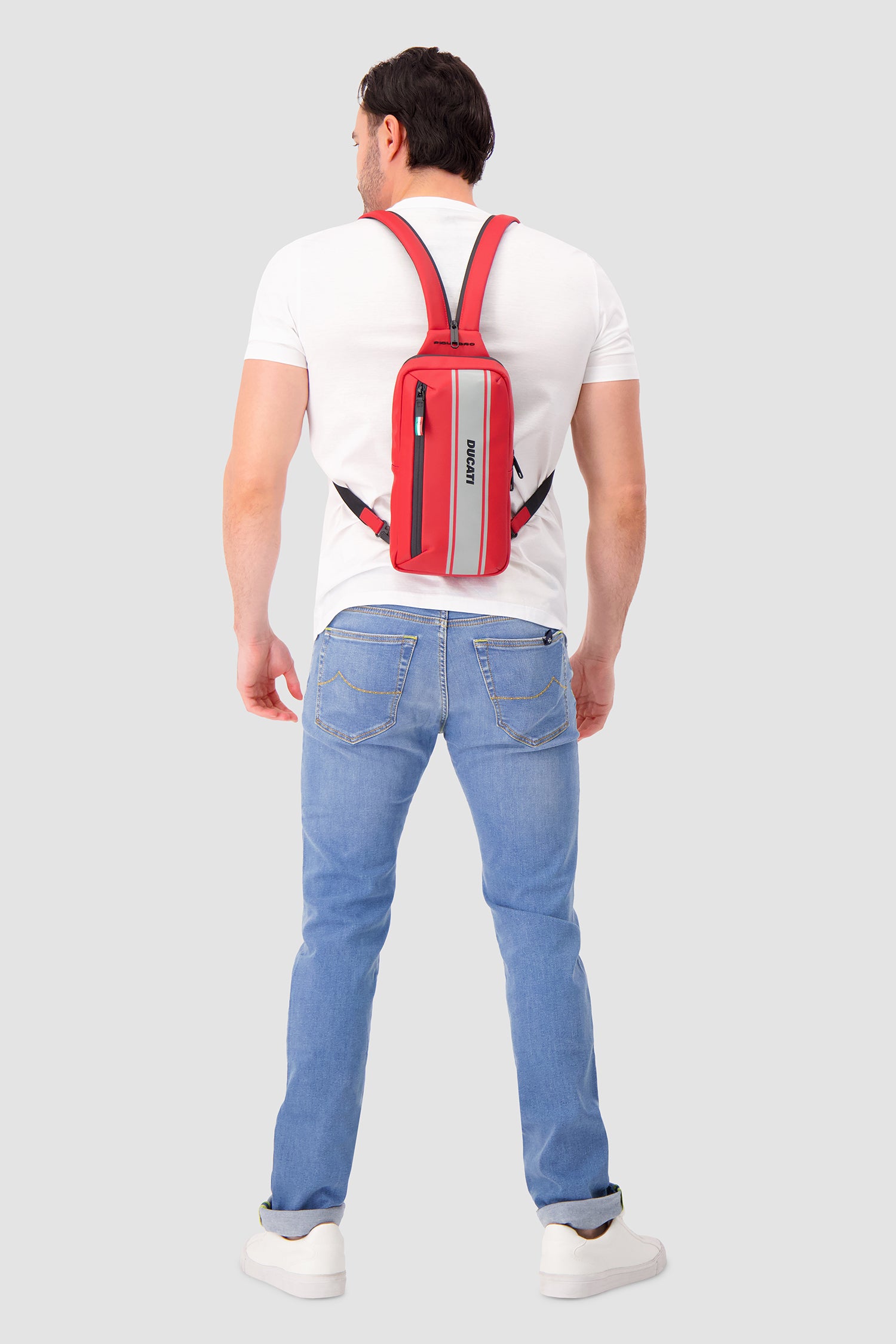 Piquadro x Ducati Red Water Resistant Sling Bag