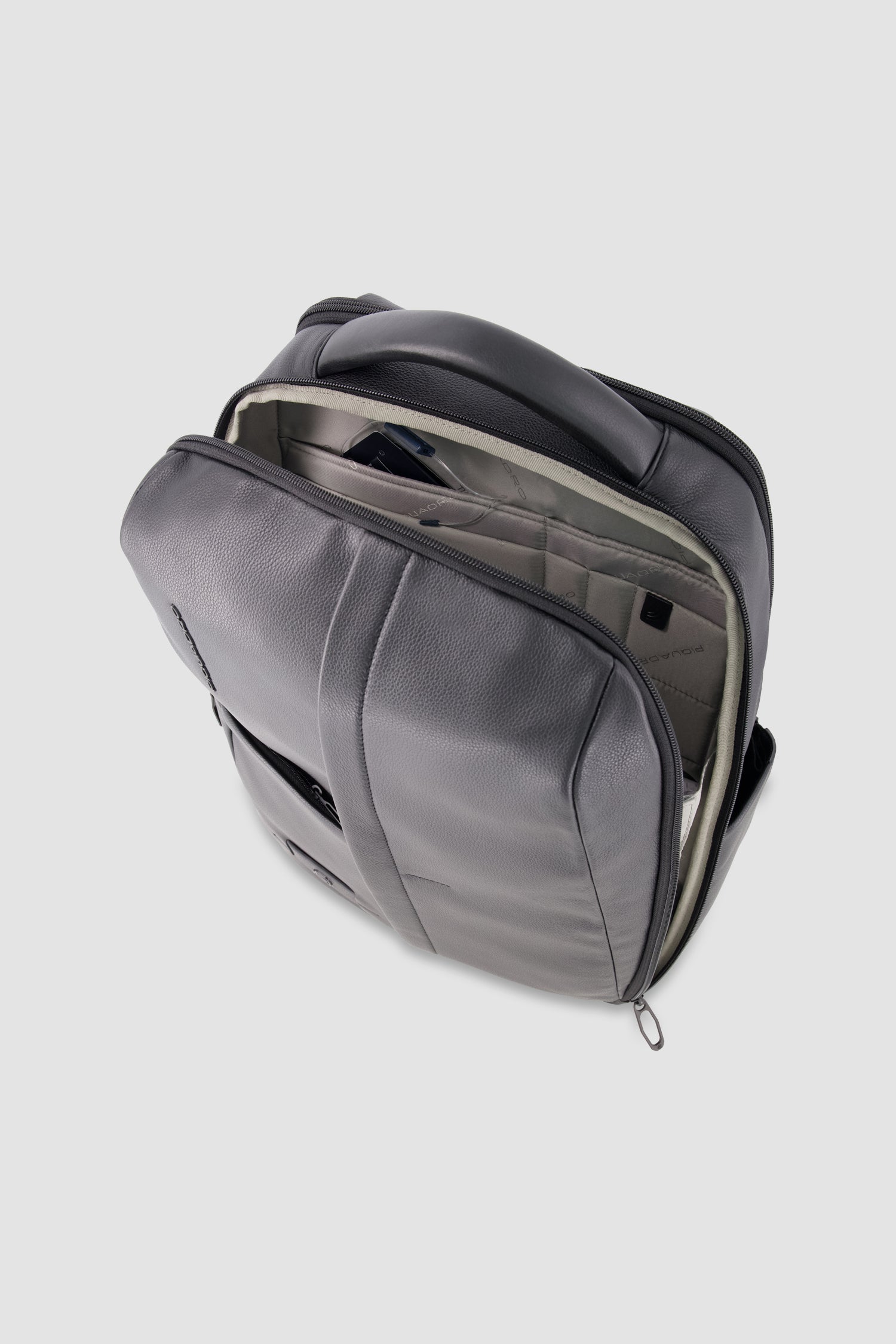 Piquadro Charcoal/Black Laptop Backpack 15.6"
