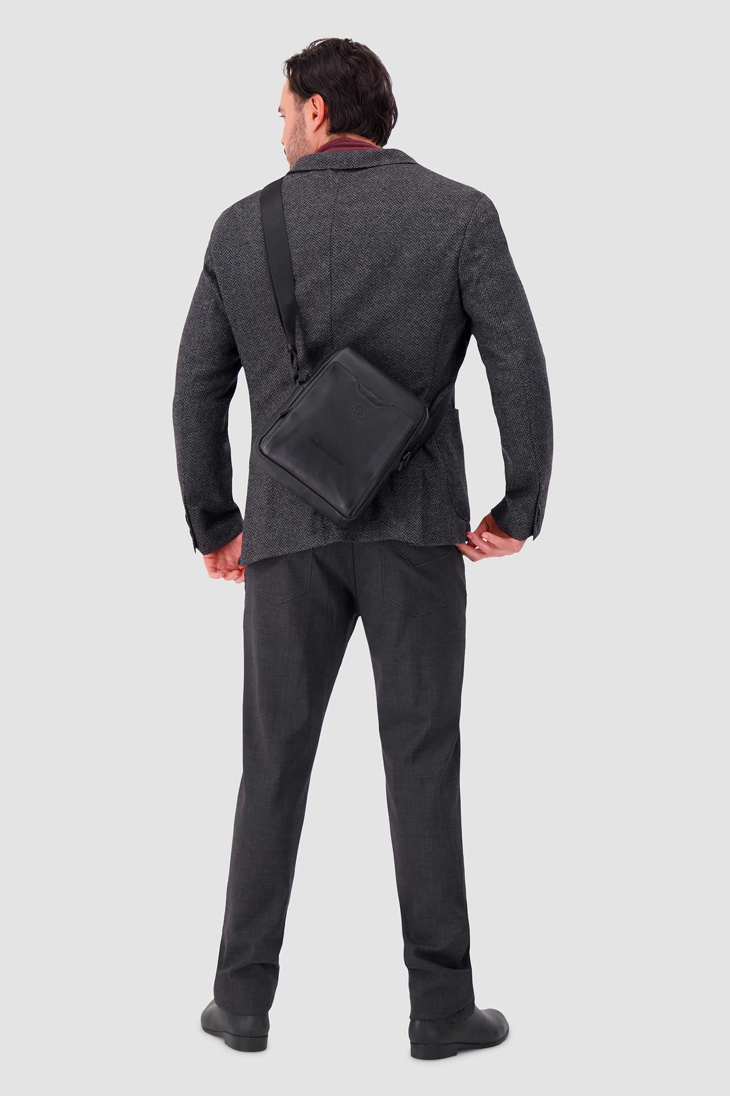 Piquadro Black Crossbody iPad Bag