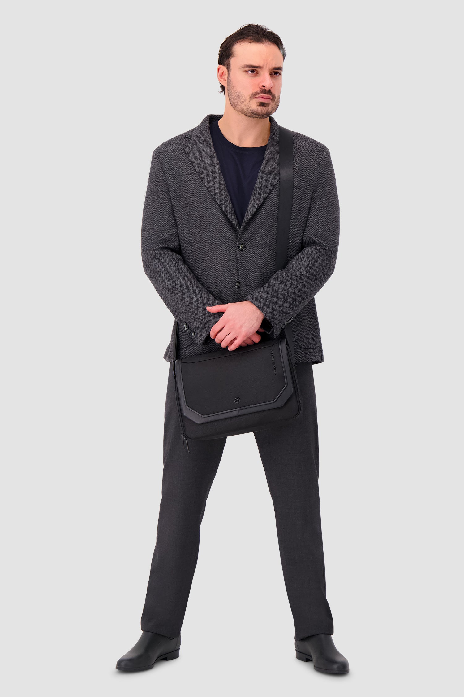 Sac Messenger / iPad Piquadro noir