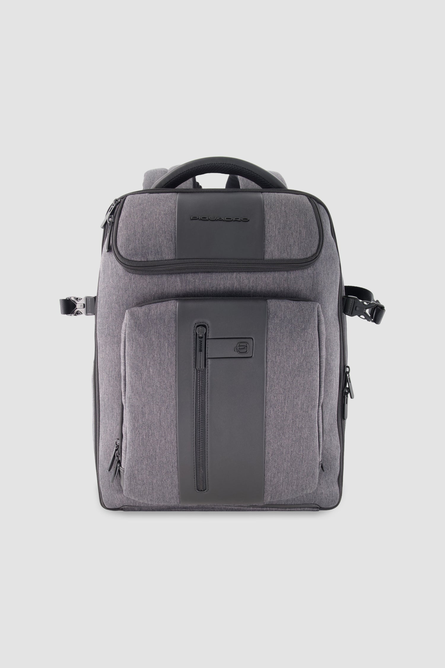 Piquadro Charcoal/Black Expandable Travel Laptop Backpack 15.6"