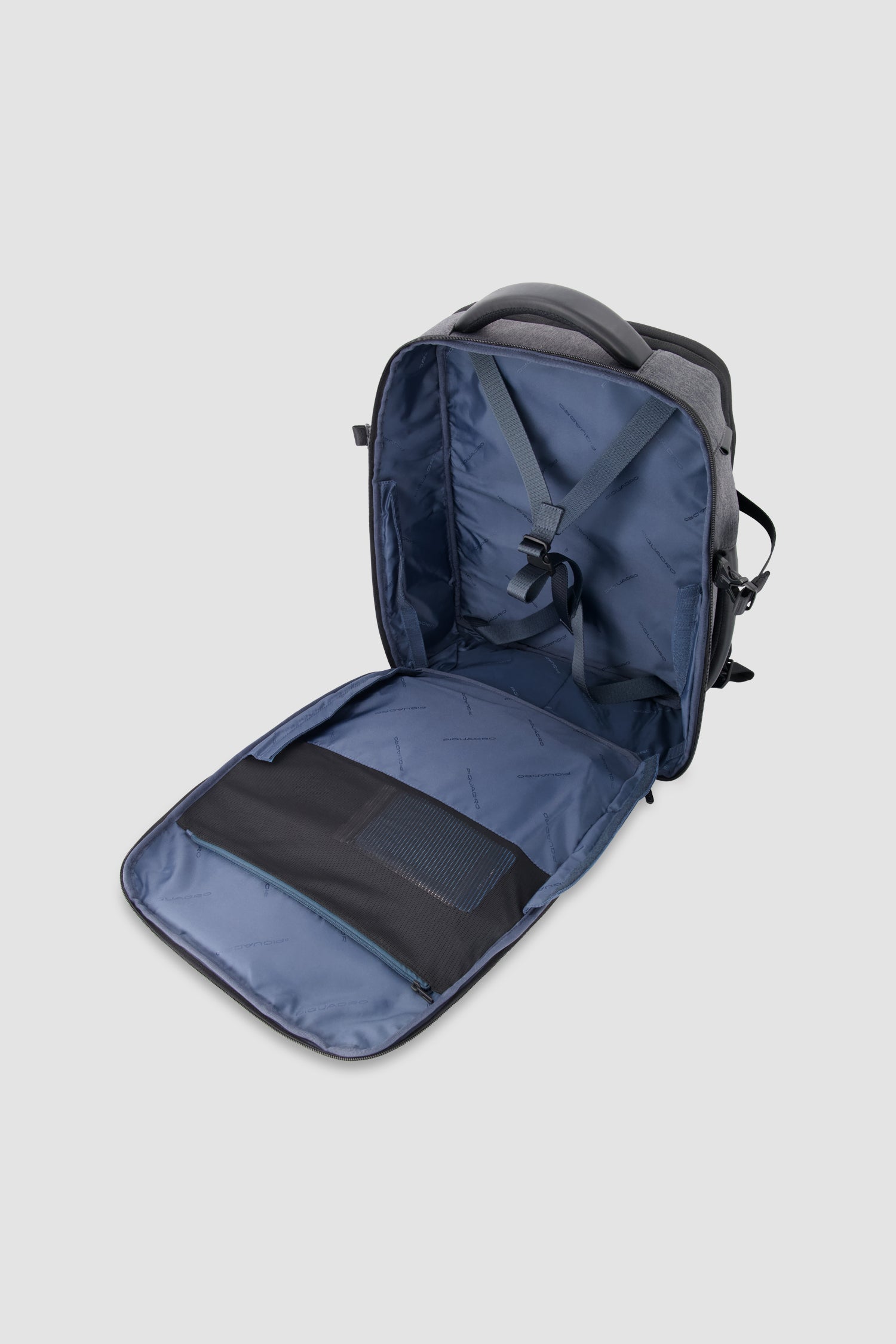 Piquadro Charcoal/Black Expandable Travel Laptop Backpack 15.6"