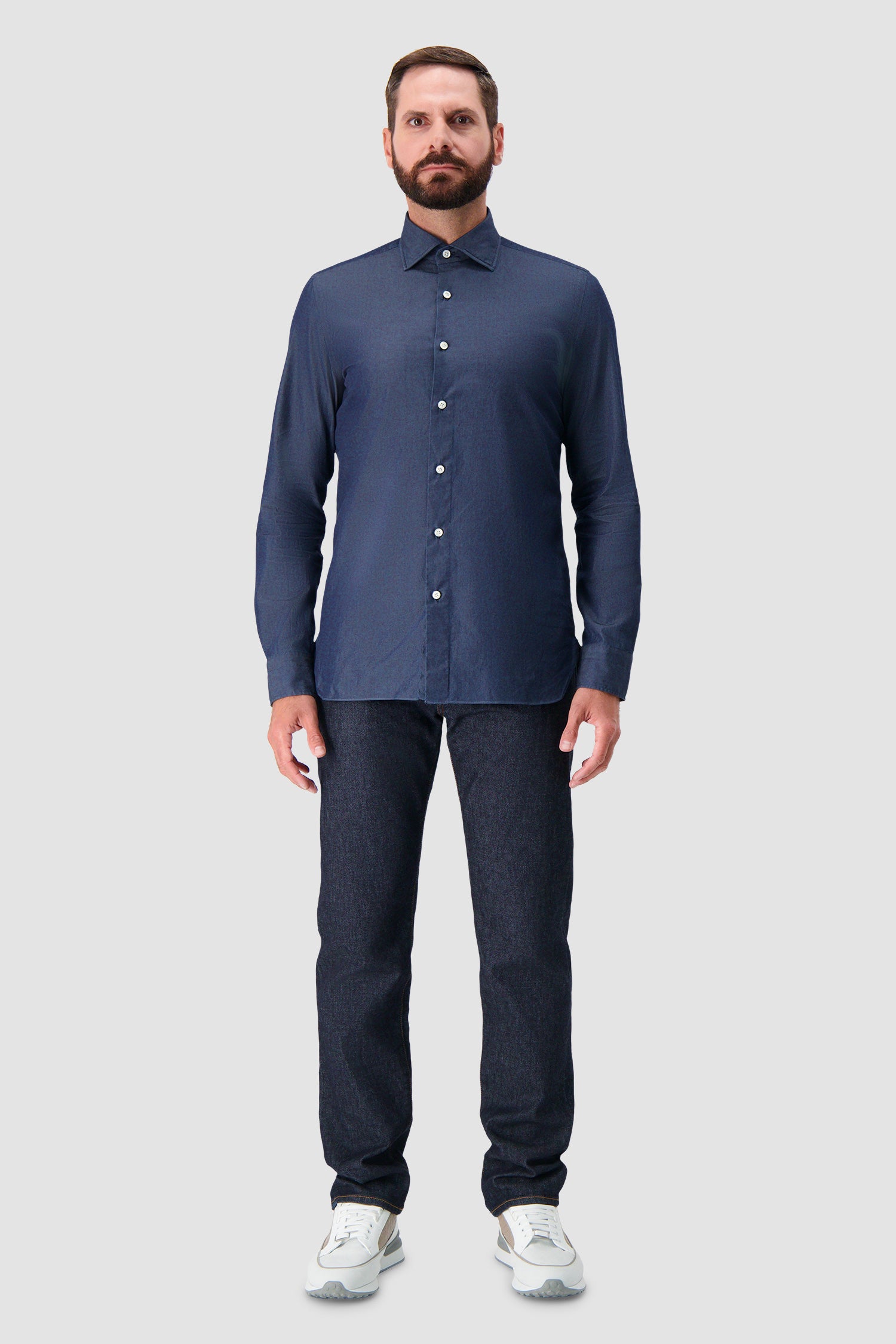 Luigi Borelli Dark Blue Denim Shirt