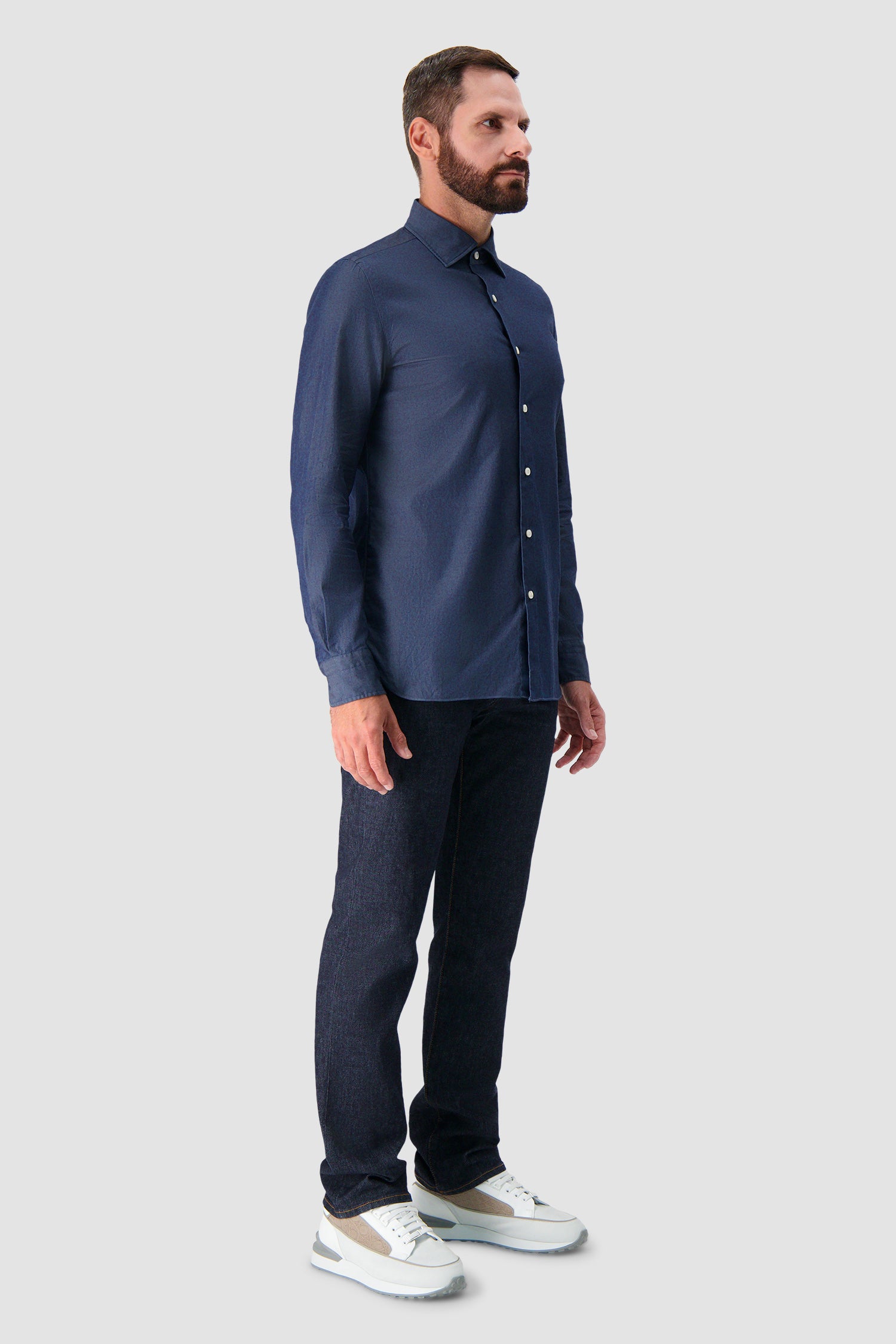 Luigi Borelli Dark Blue Denim Shirt
