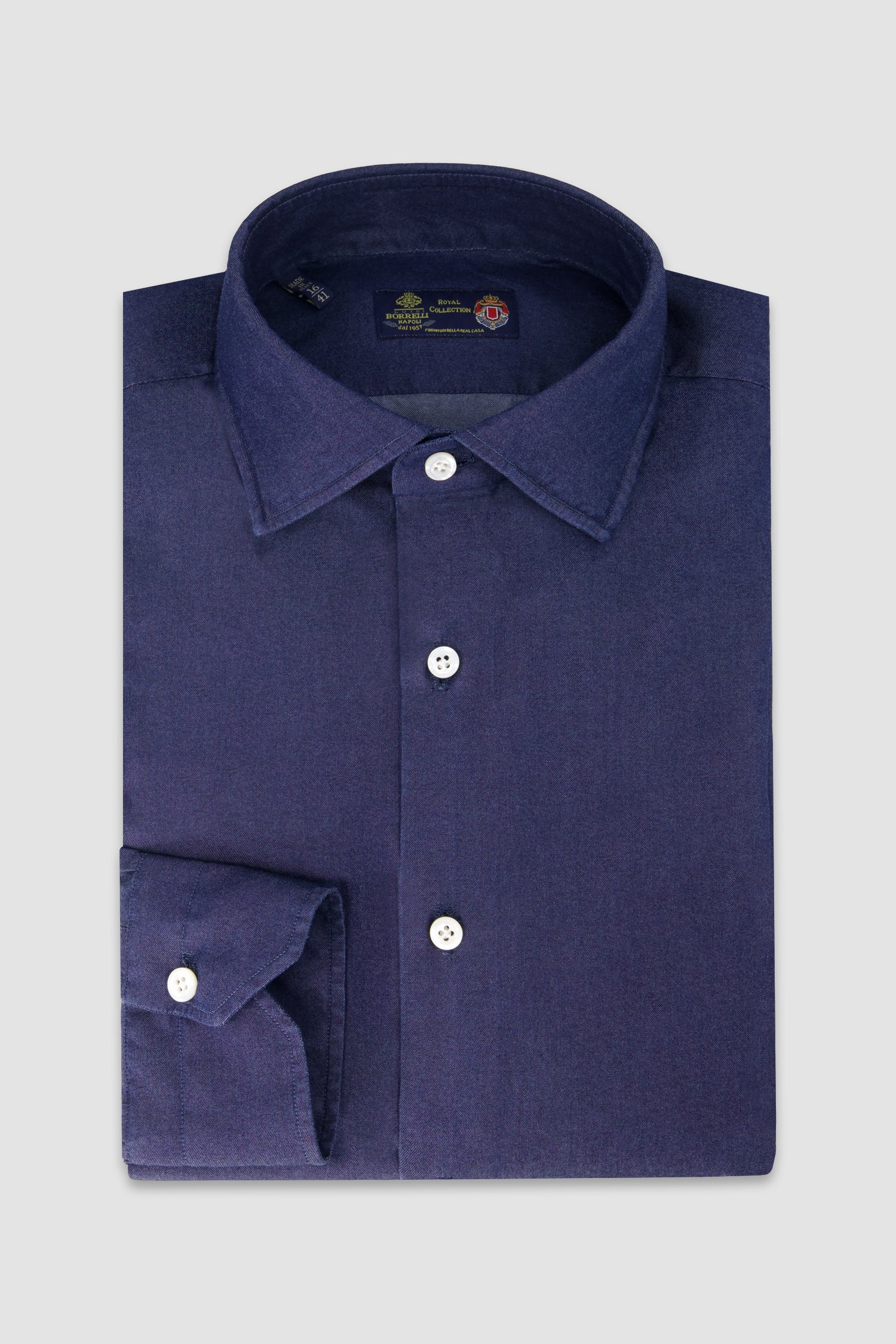 Luigi Borelli Dark Blue Denim Shirt