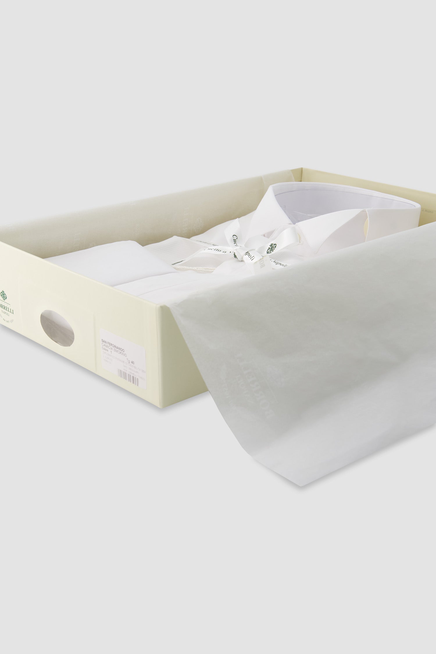 Luigi Borrelli White Tuxedo Shirt