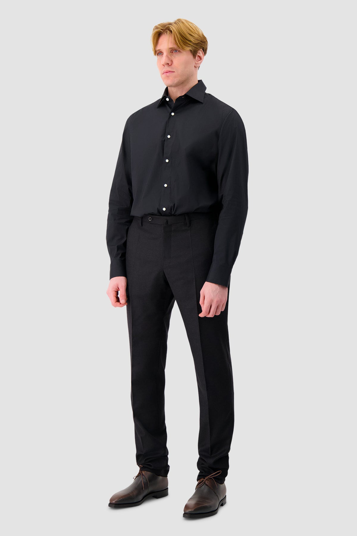 Luigi Borrelli Black Stretch Shirt