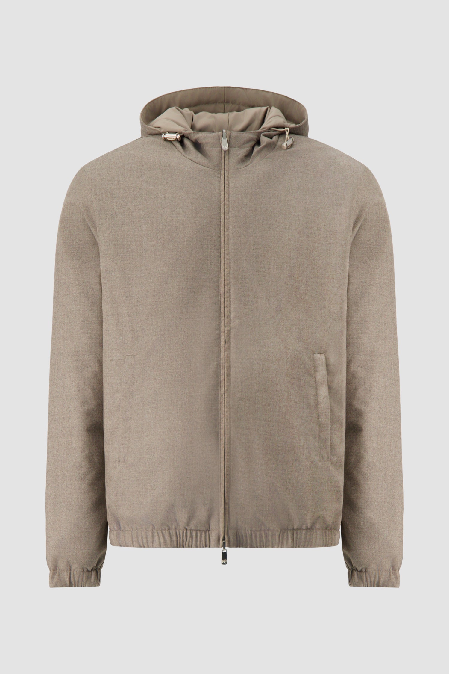 Marco Pescarolo Taupe Hooded Zip Jacket