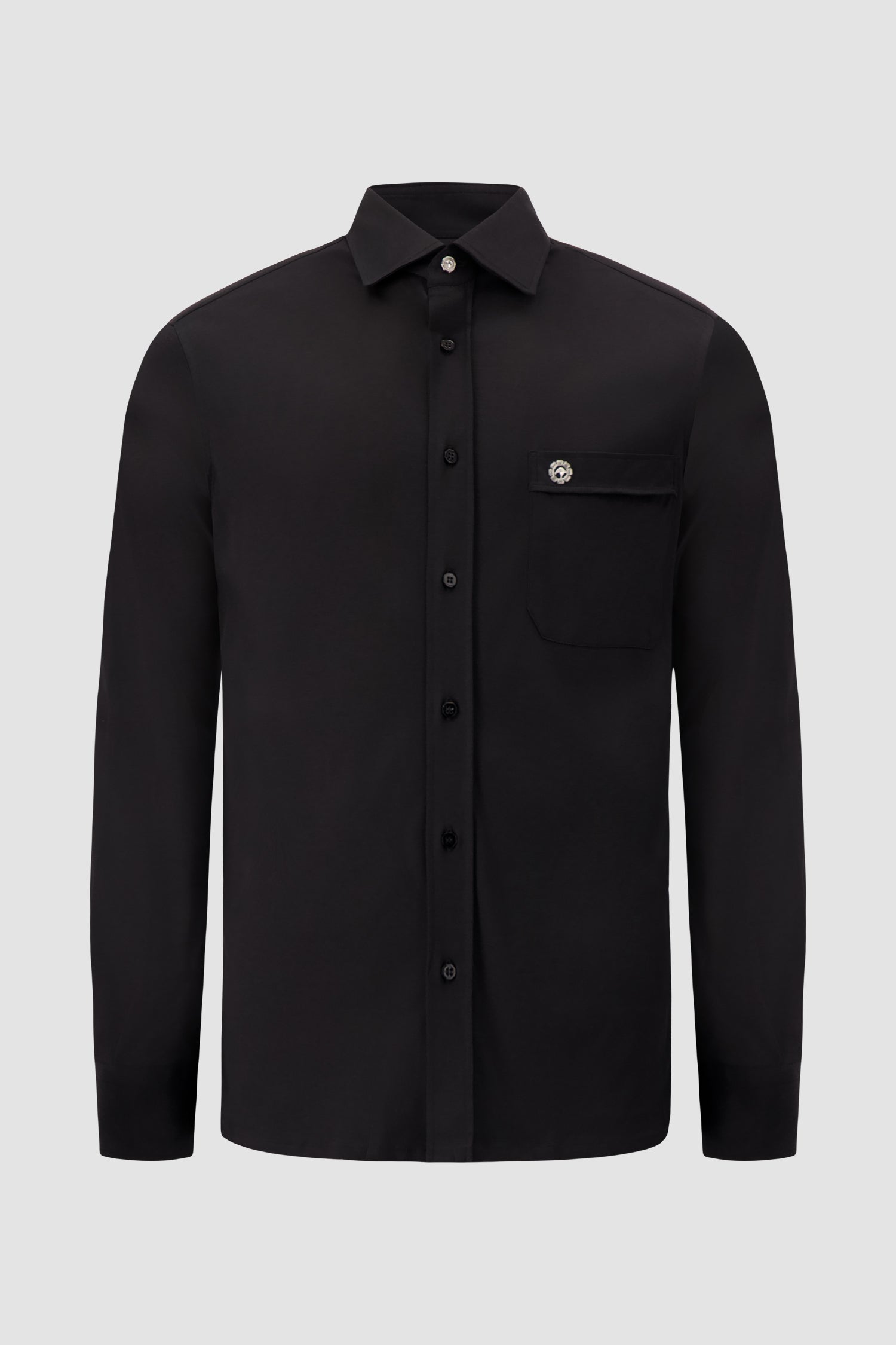 Stefano Ricci Black Cotton Dress Shirt