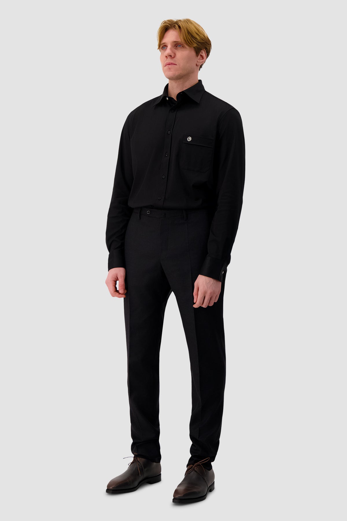 Stefano Ricci Black Cotton Dress Shirt