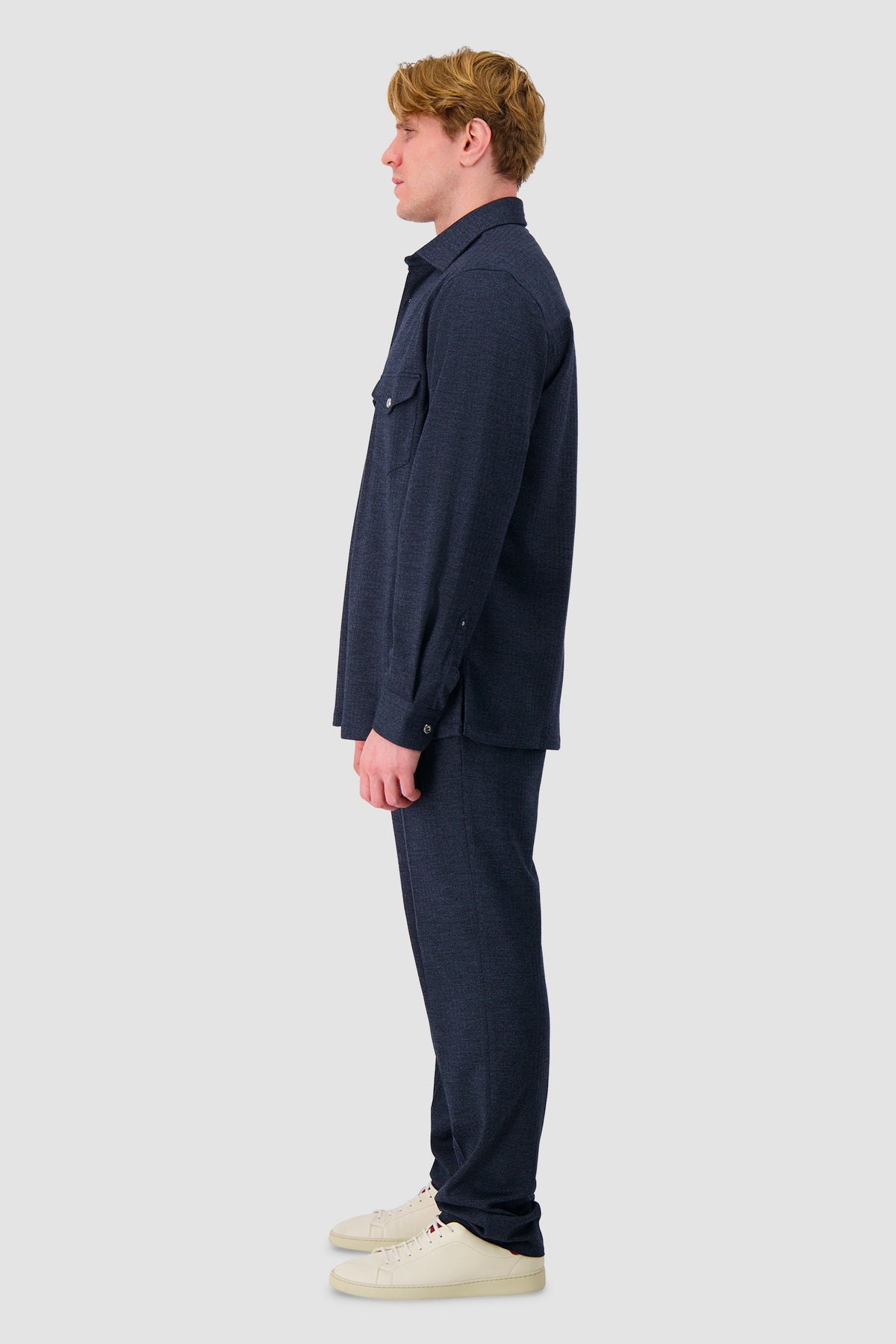 Stefano Ricci Navy Blue Wool Overshirt