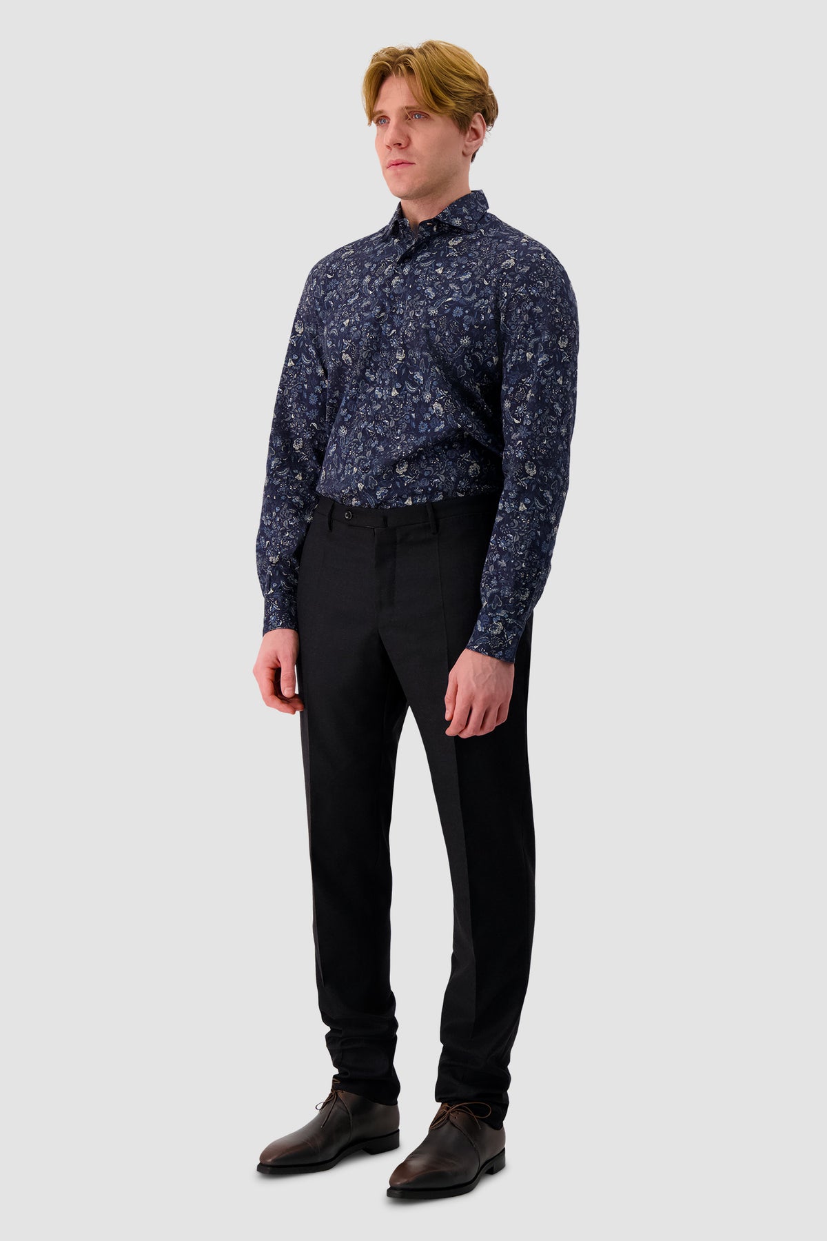 Barba Napoli Navy Print Dandy Life Shirt