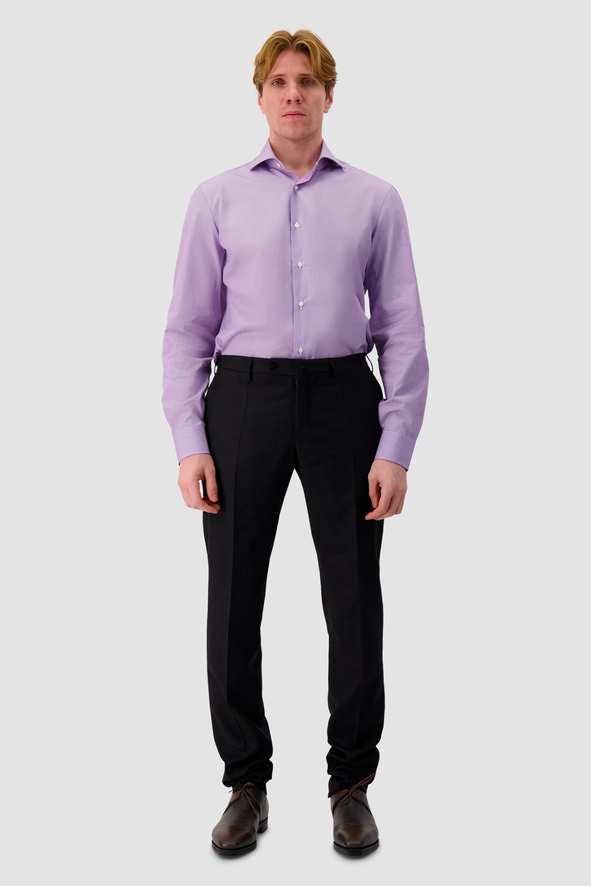 Barba Napoli Purple Cotton Dress Shirt