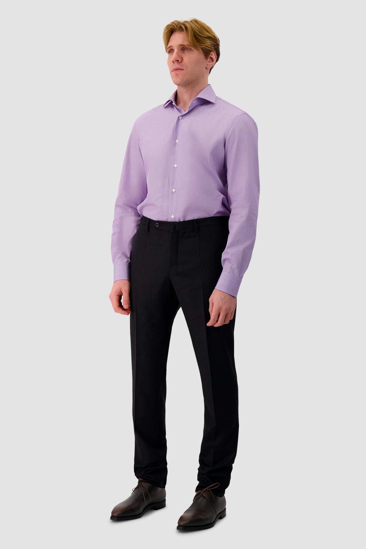 Barba Napoli Purple Cotton Dress Shirt