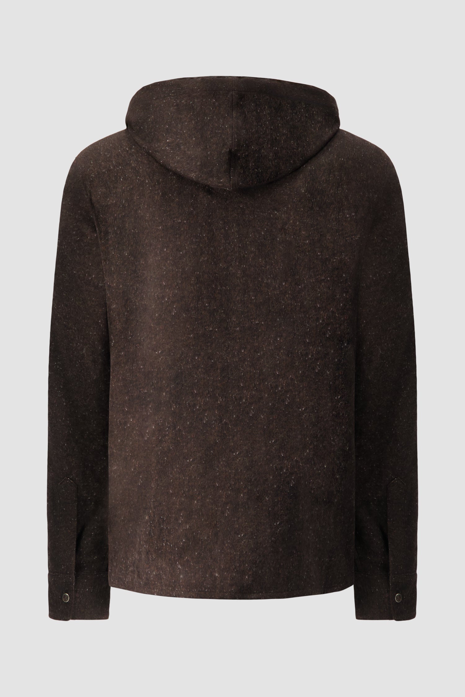 Marco Pescarolo Brown Wool Hooded Utility Overshirt