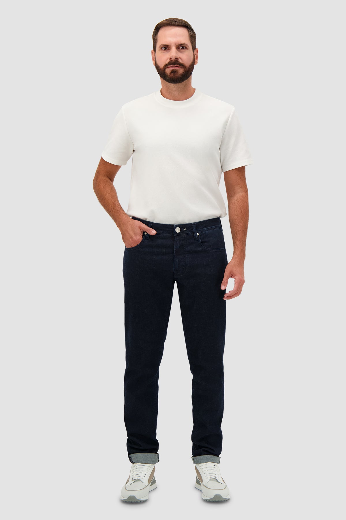 Tramarossa Michelangelo Blue Cotton Blend Relaxed Jeans