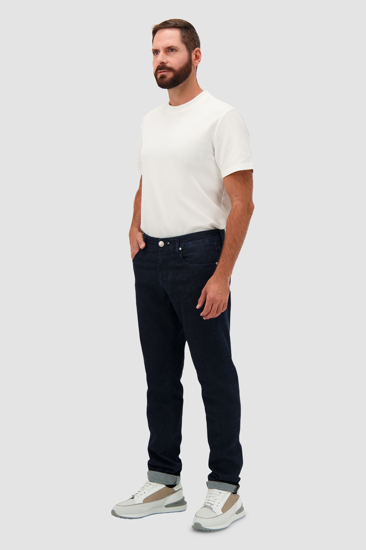 Tramarossa Michelangelo Blue Cotton Blend Relaxed Jeans