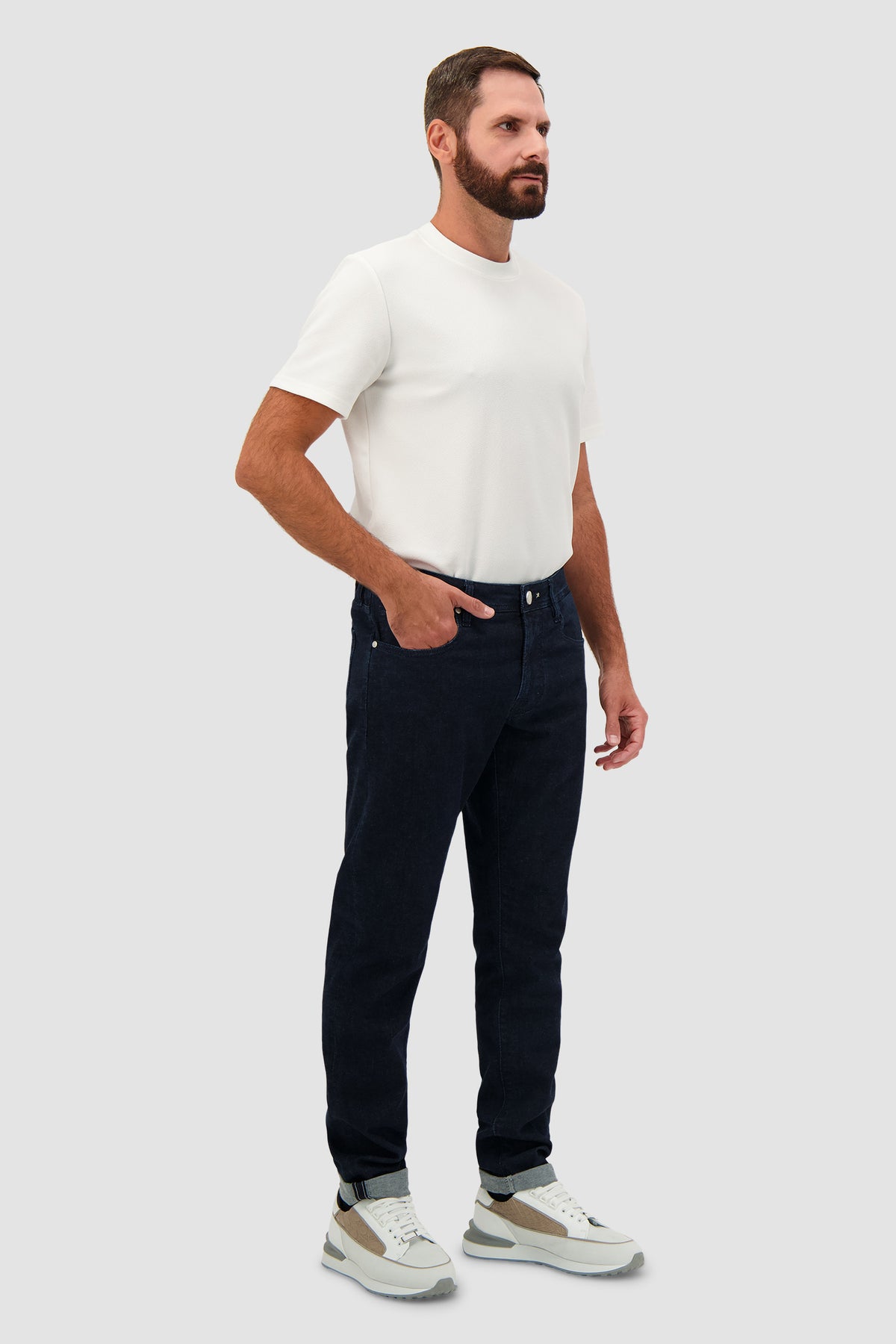 Tramarossa Michelangelo Blue Cotton Blend Relaxed Jeans